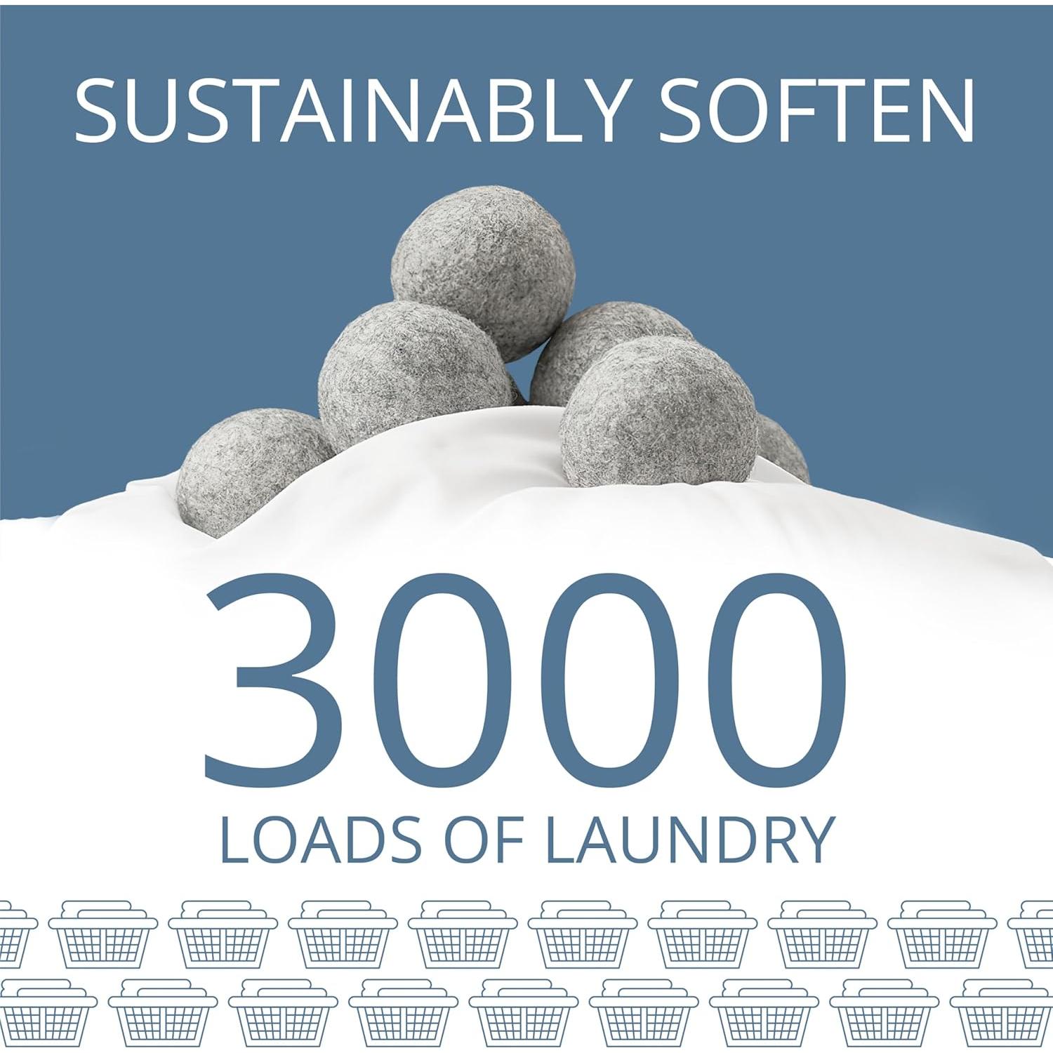 GLEENER Dots para Secadora - 3 Bolas de Lana Natural