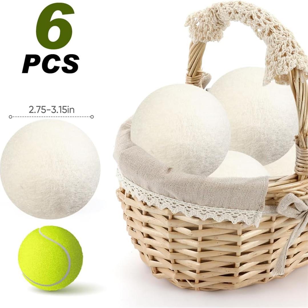 Bolas de Secado de Lana ILSSLI Set de 6 Reutilizables Ecológicas
