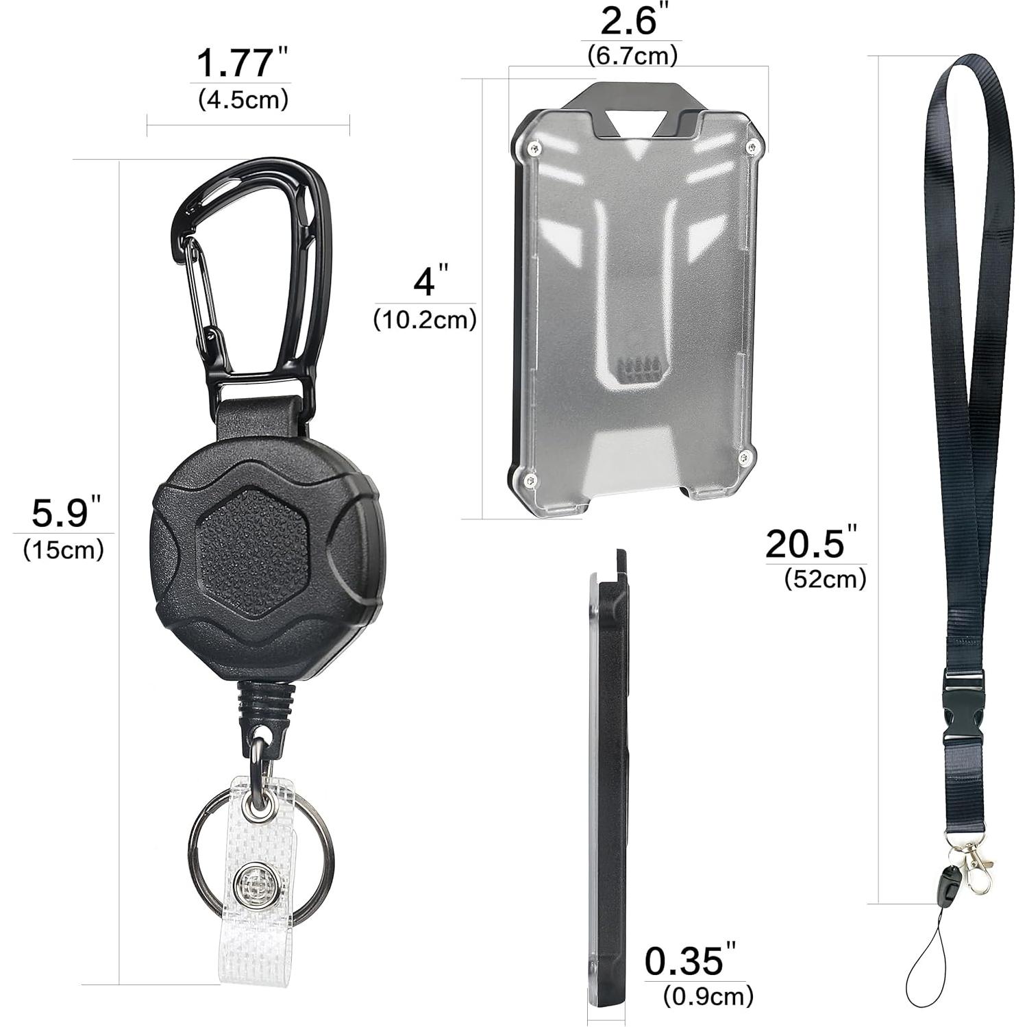 Soporte de Identificación Retráctil AIDSOTOU 2pack Negro