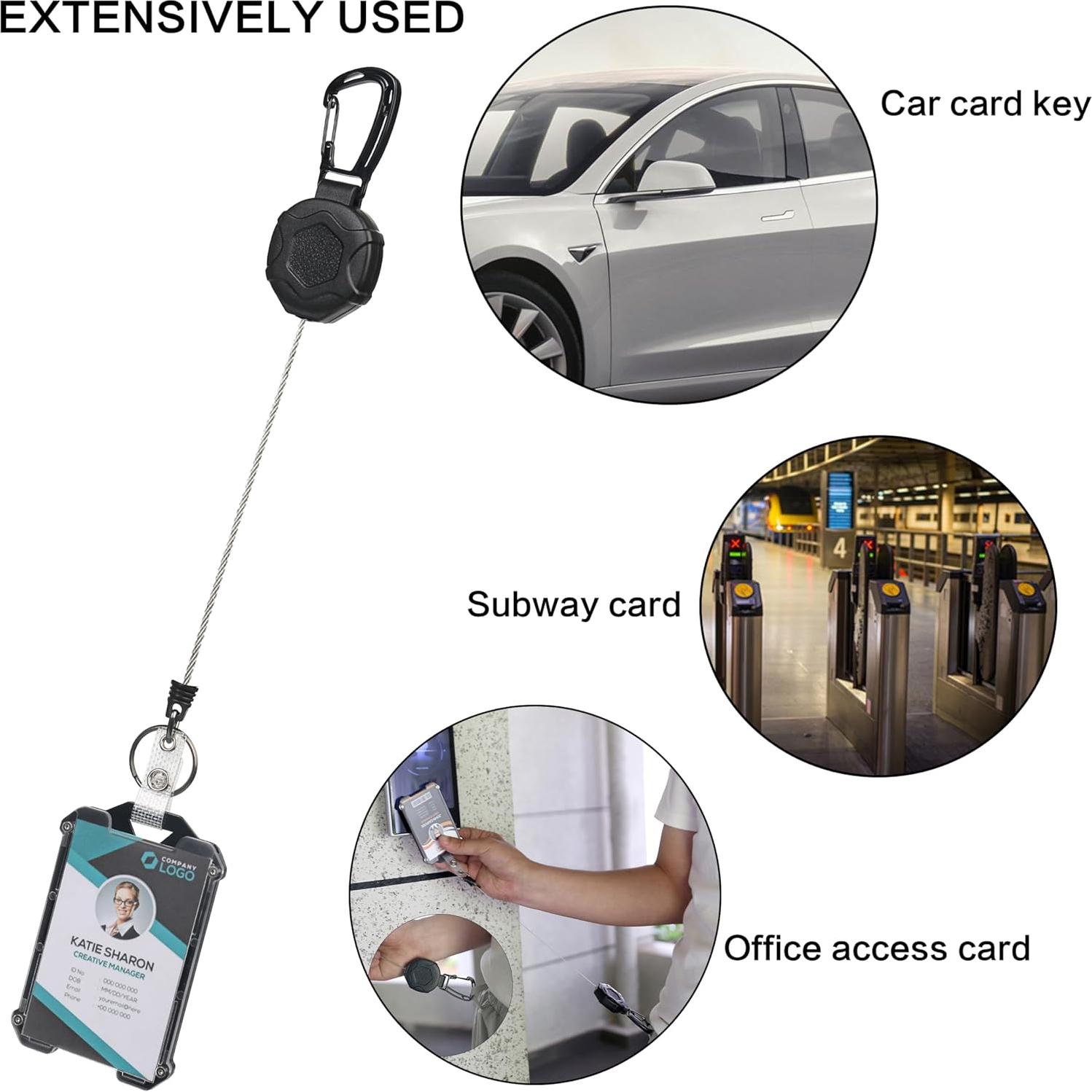 Soporte de Identificación Retráctil AIDSOTOU 2pack Negro