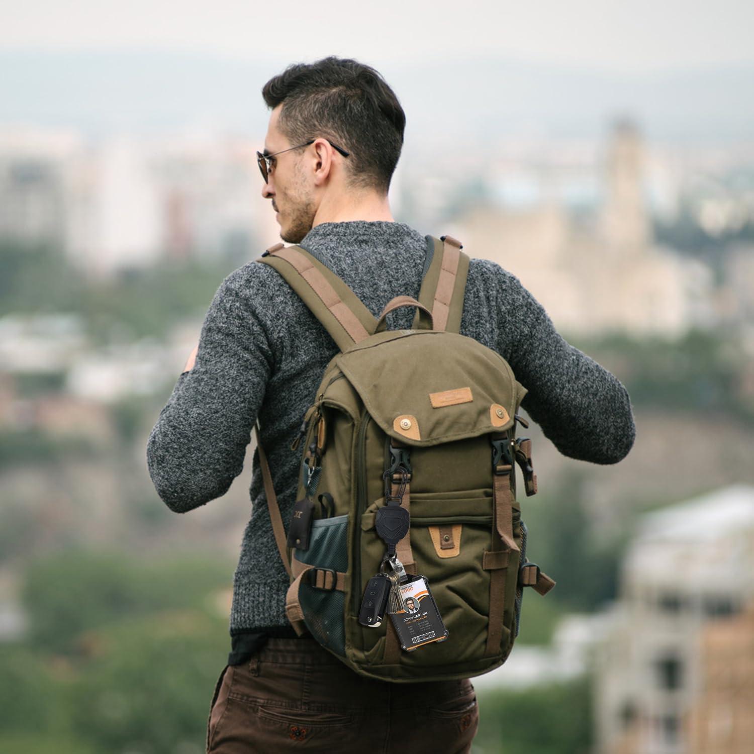 Soporte de Identificación Retráctil AIDSOTOU 2pack Negro