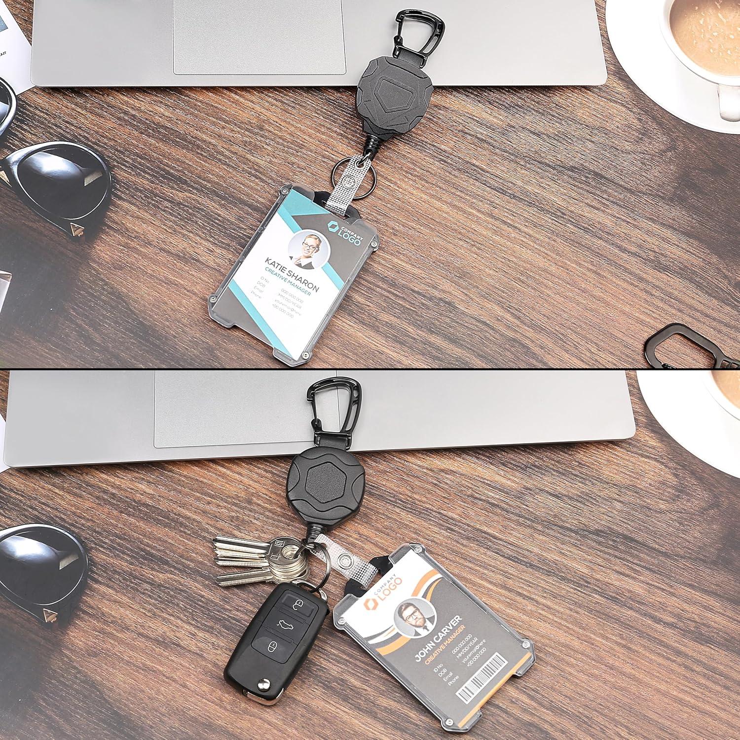 Soporte de Identificación Retráctil AIDSOTOU 2pack Negro