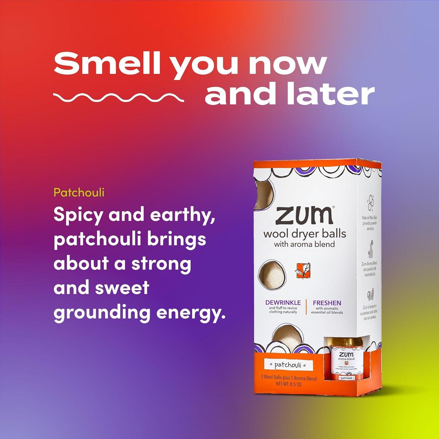 Kit de Bolas de Secado de Lana Zum Laundry - 3 Bolas + Spray Pachulí