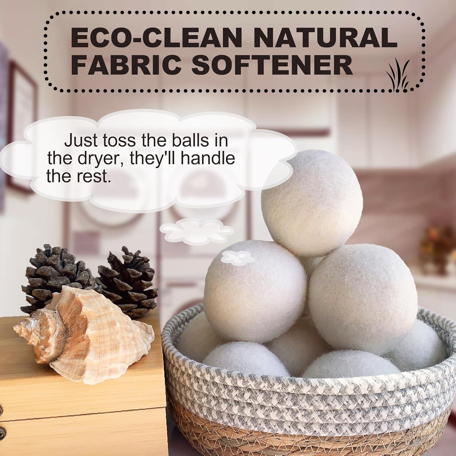 Juego de 7 Bolas de Secado de Lana Natural Read and Work