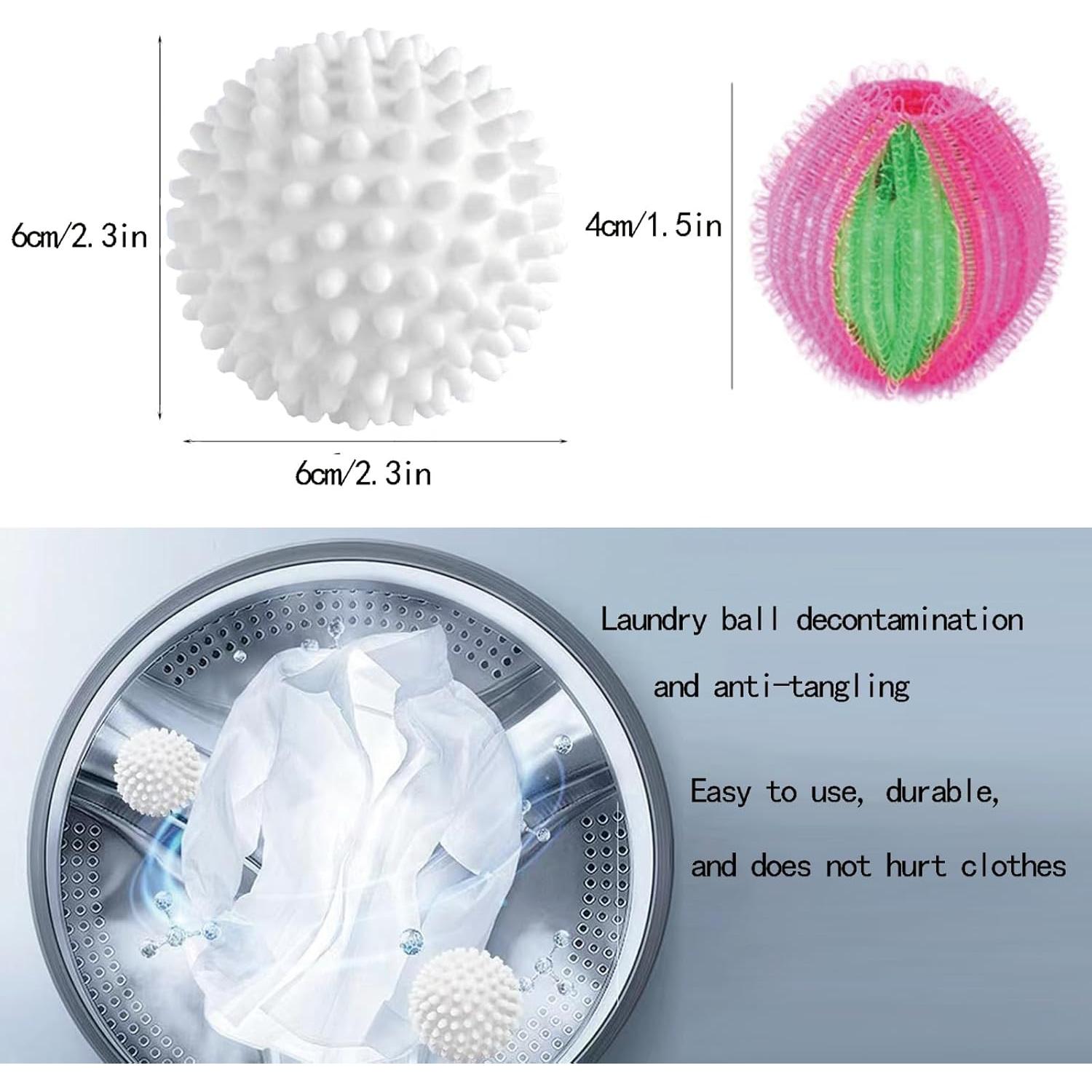 Set de 6 Pelotas de Secadora y 4 Removedores de Pelo Xxshcdz