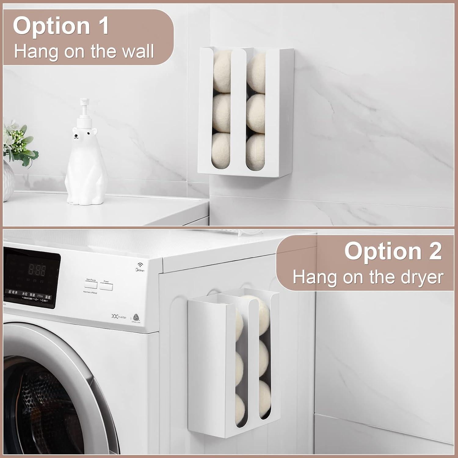 Soporte Magnético para Pelotas de Secadora SUBEKYU Blanco