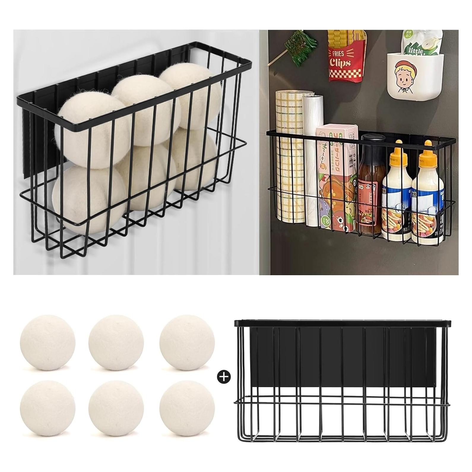 Cesta Magnética SSAWcasa con 6 Pelotas de Secado de Lana