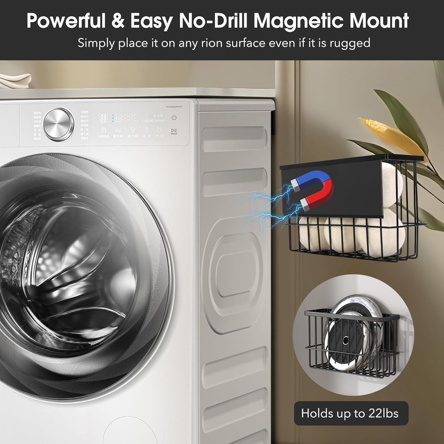 Cesta Magnética SSAWcasa con 6 Pelotas de Secado de Lana