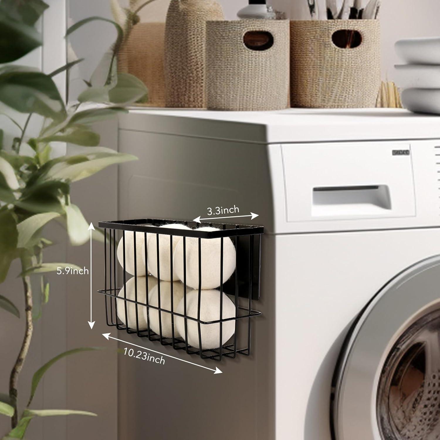 Cesta Magnética SSAWcasa con 6 Pelotas de Secado de Lana