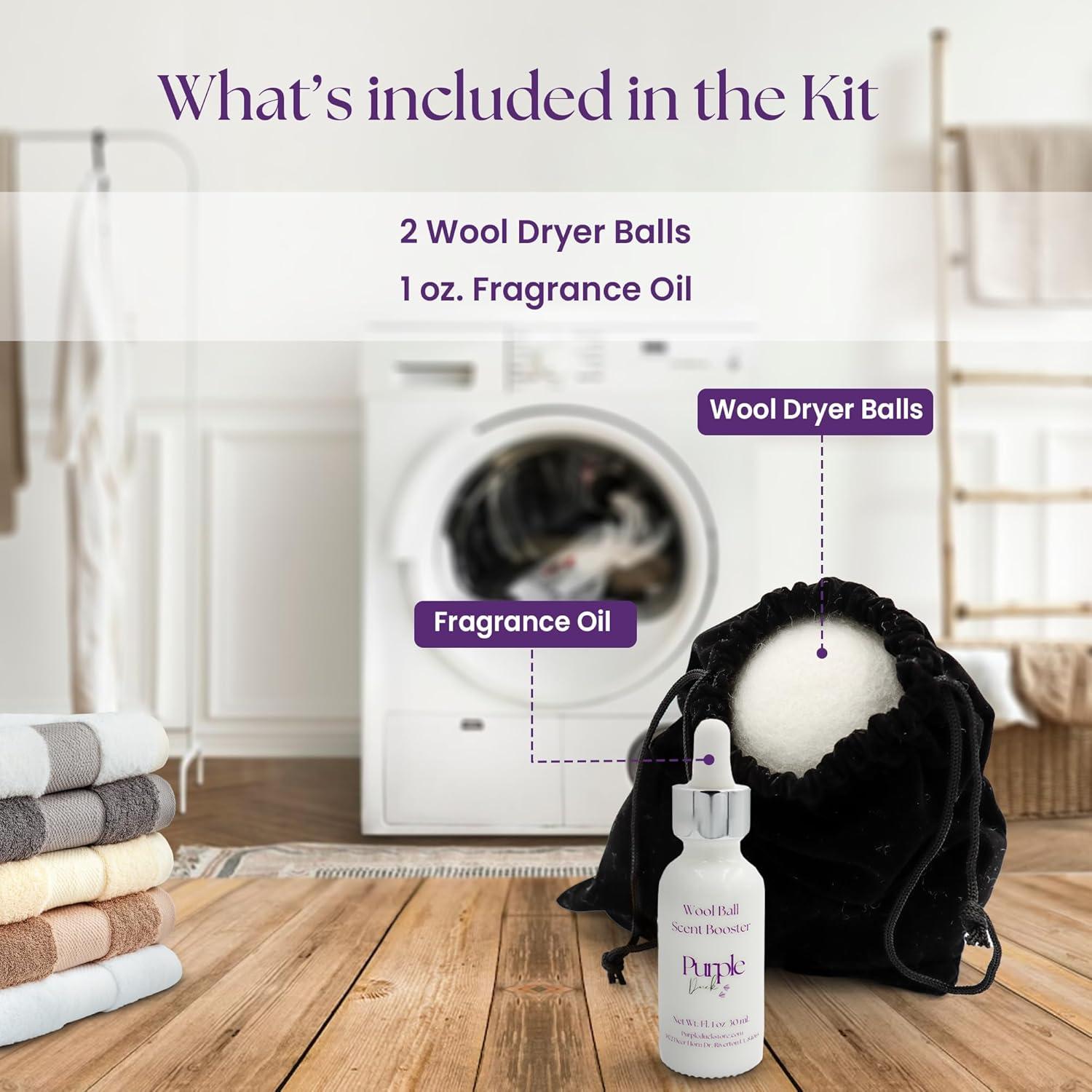 Bolas de Secado de Lana Pato Púrpura + Aditivo Fragancia 28g