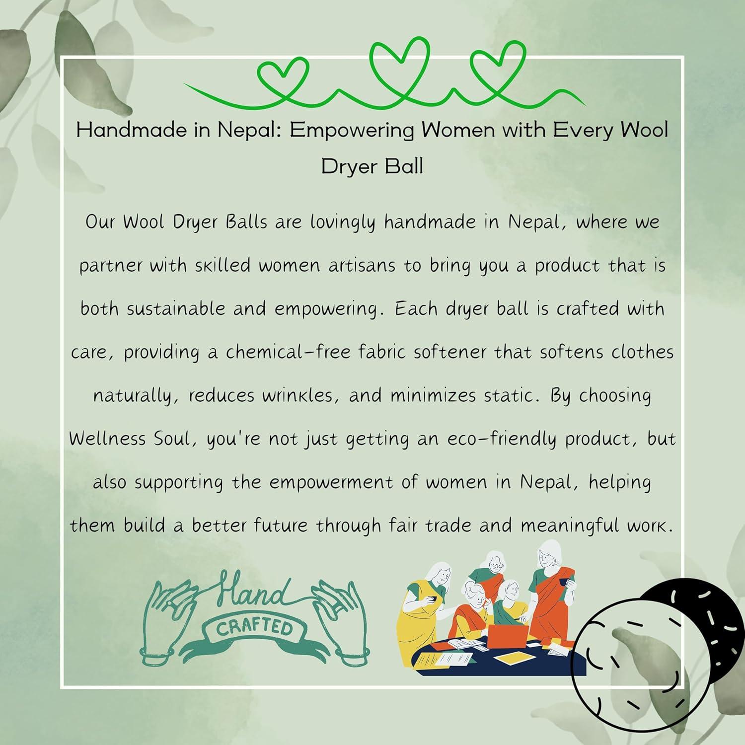 Bolas de Secado de Lana Wellness Soul - Paquete de 6, Ecológicas