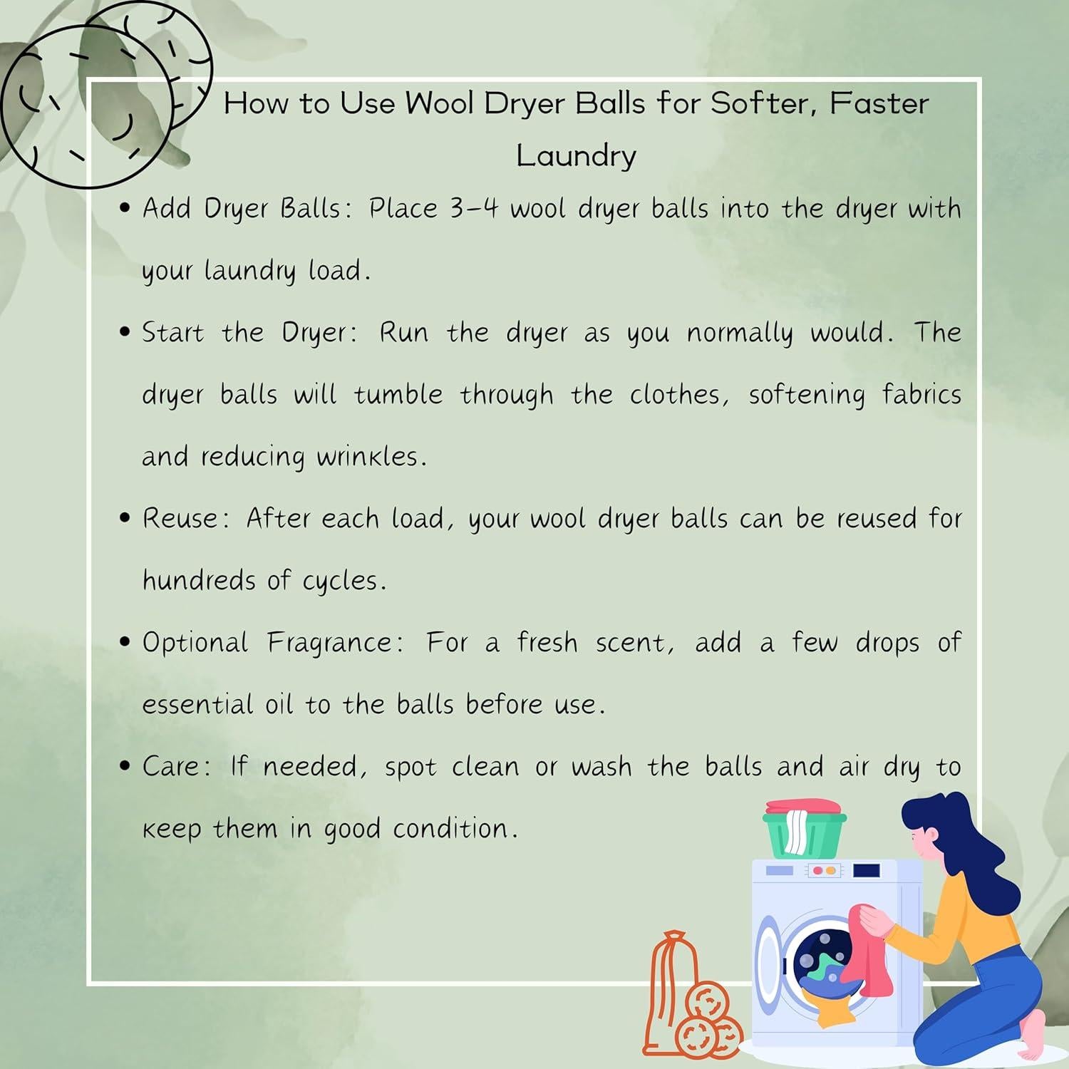 Bolas de Secado de Lana Wellness Soul - Paquete de 6, Ecológicas