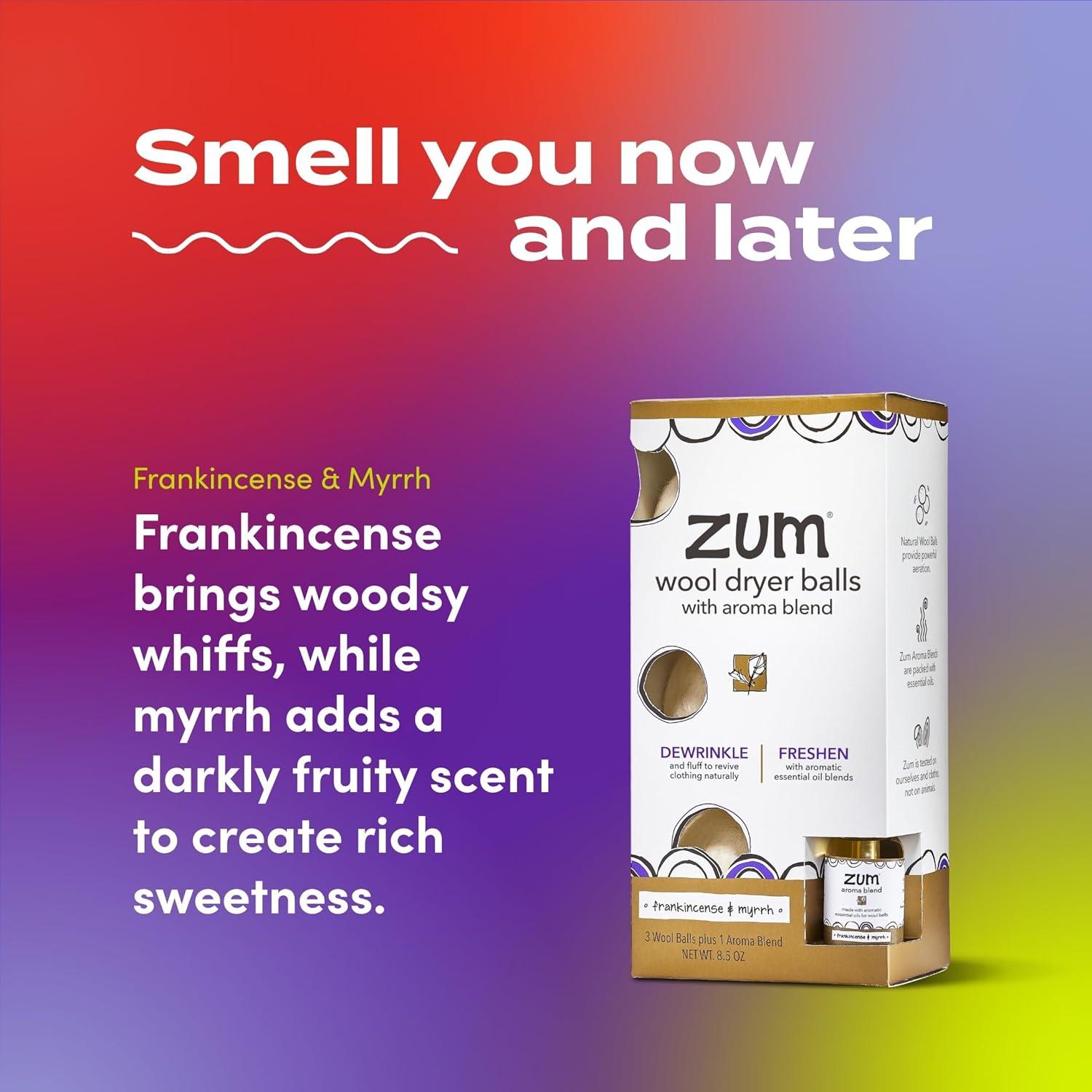 Kit de Bolas de Secado de Lana Zum - Aromatizadas Incienso y Mirra