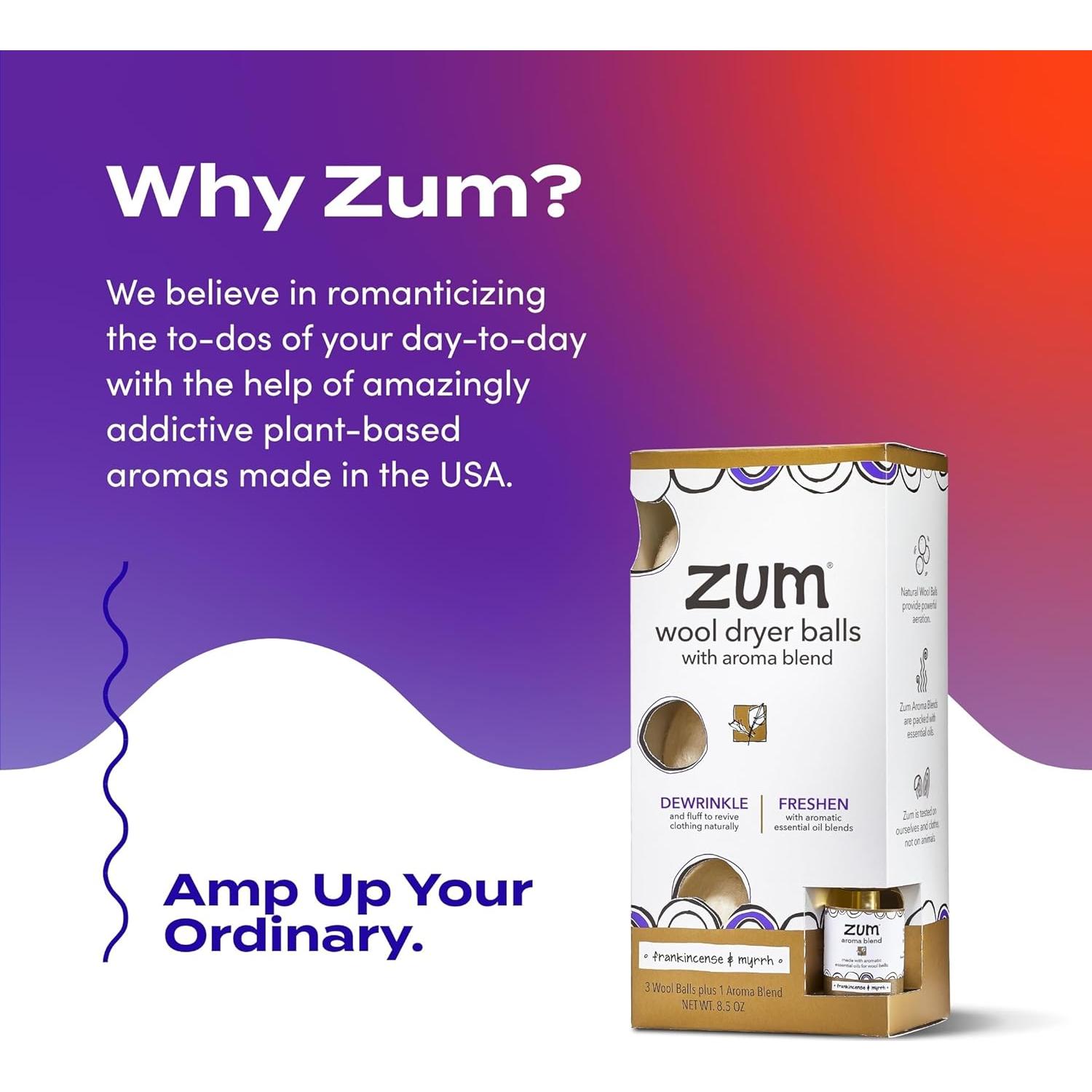 Kit de Bolas de Secado de Lana Zum - Aromatizadas Incienso y Mirra