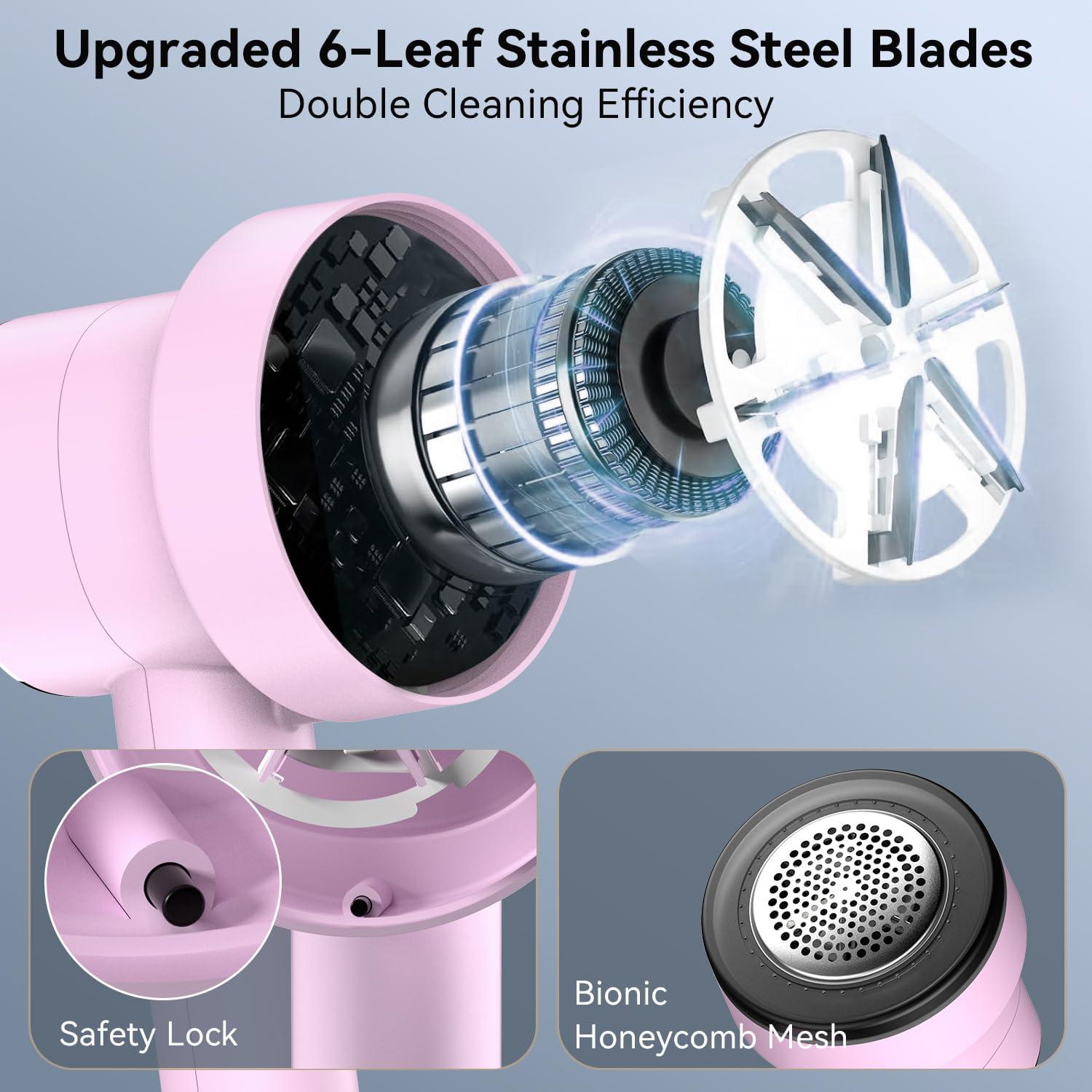 Quitapelusas Eléctrico Smyeviva Rosa 3 Velocidades 6 Cuchillas