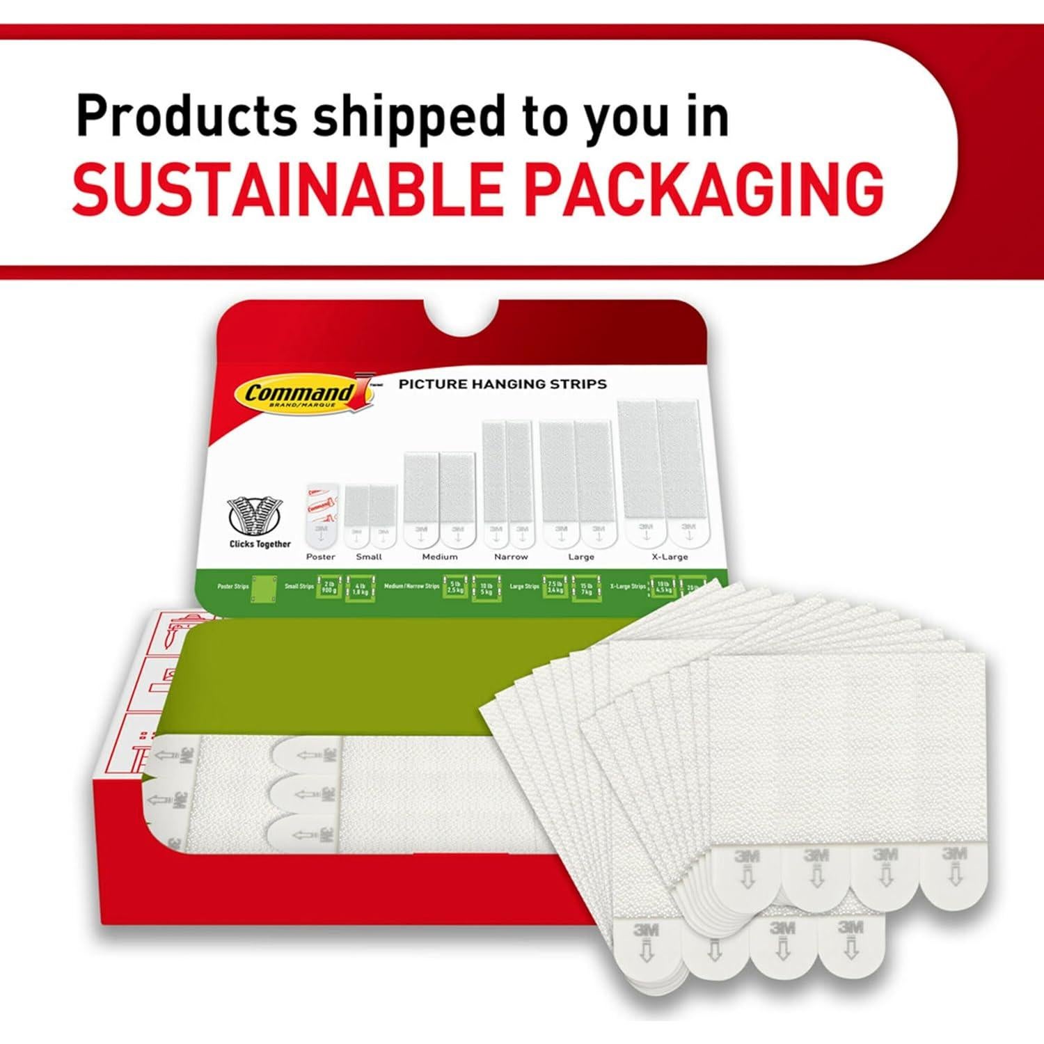 Tiras Adhesivas Command 28 Pares para Colgar Cuadros Blancas