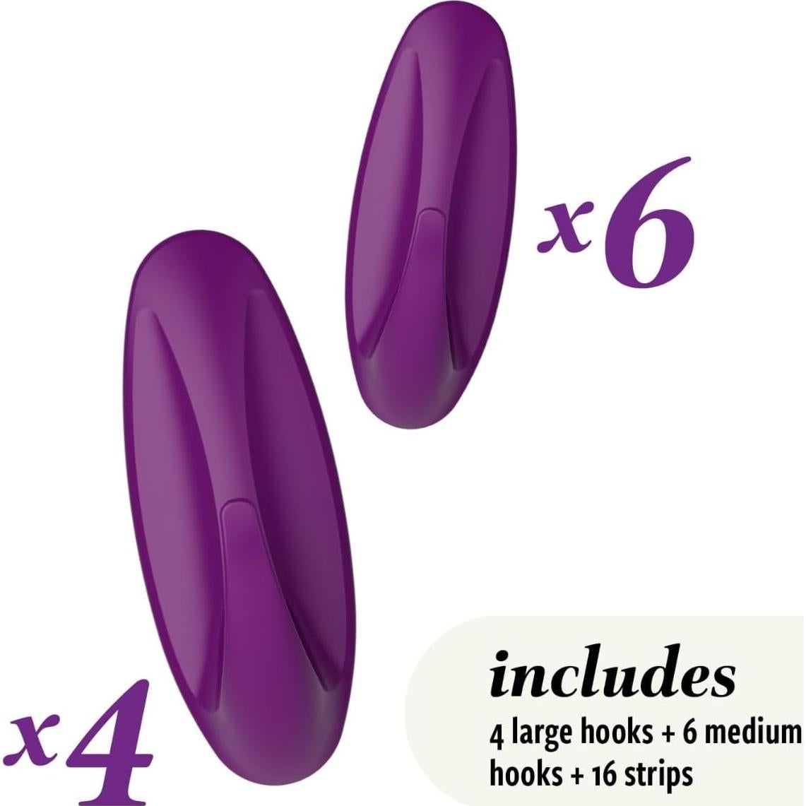 Ganchos Diseñadores Command Ciruela Azucarada 10 Pzas