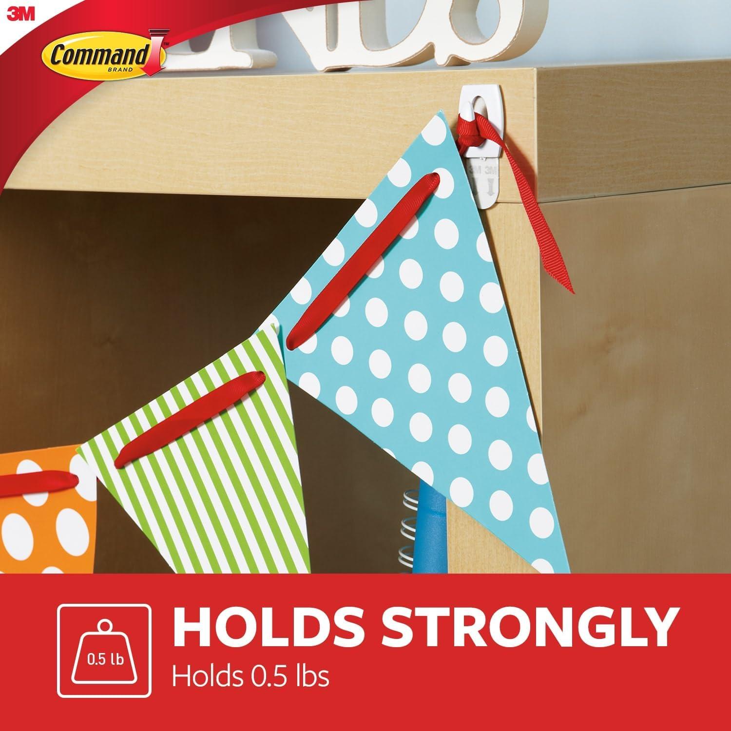 Ganchos Adhesivos Mini Command Blancos - 18 Ganchos y 24 Tiras