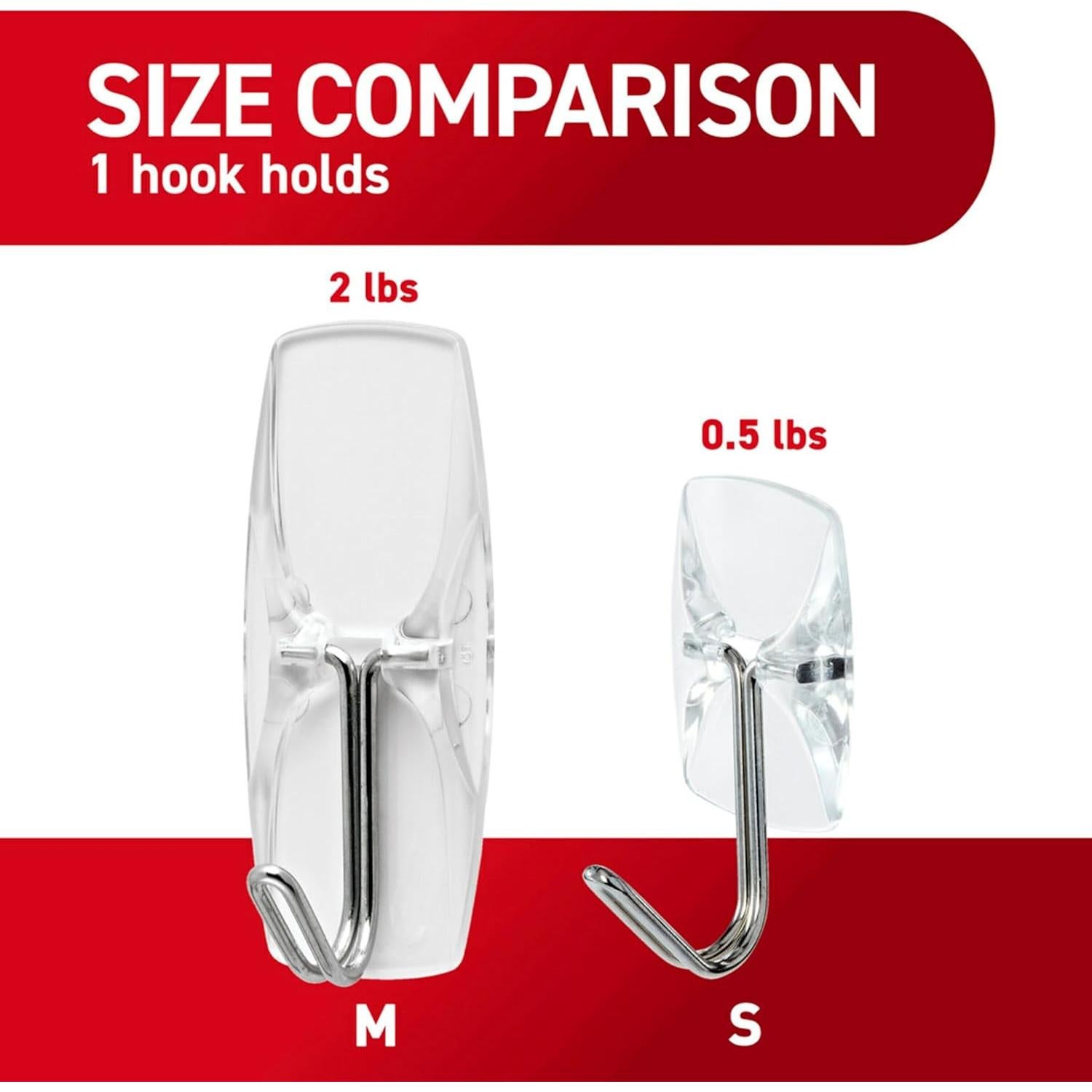 Ganchos de Palanca de Alambre Claro Command - 40 Piezas, Soporta 0.23 kg