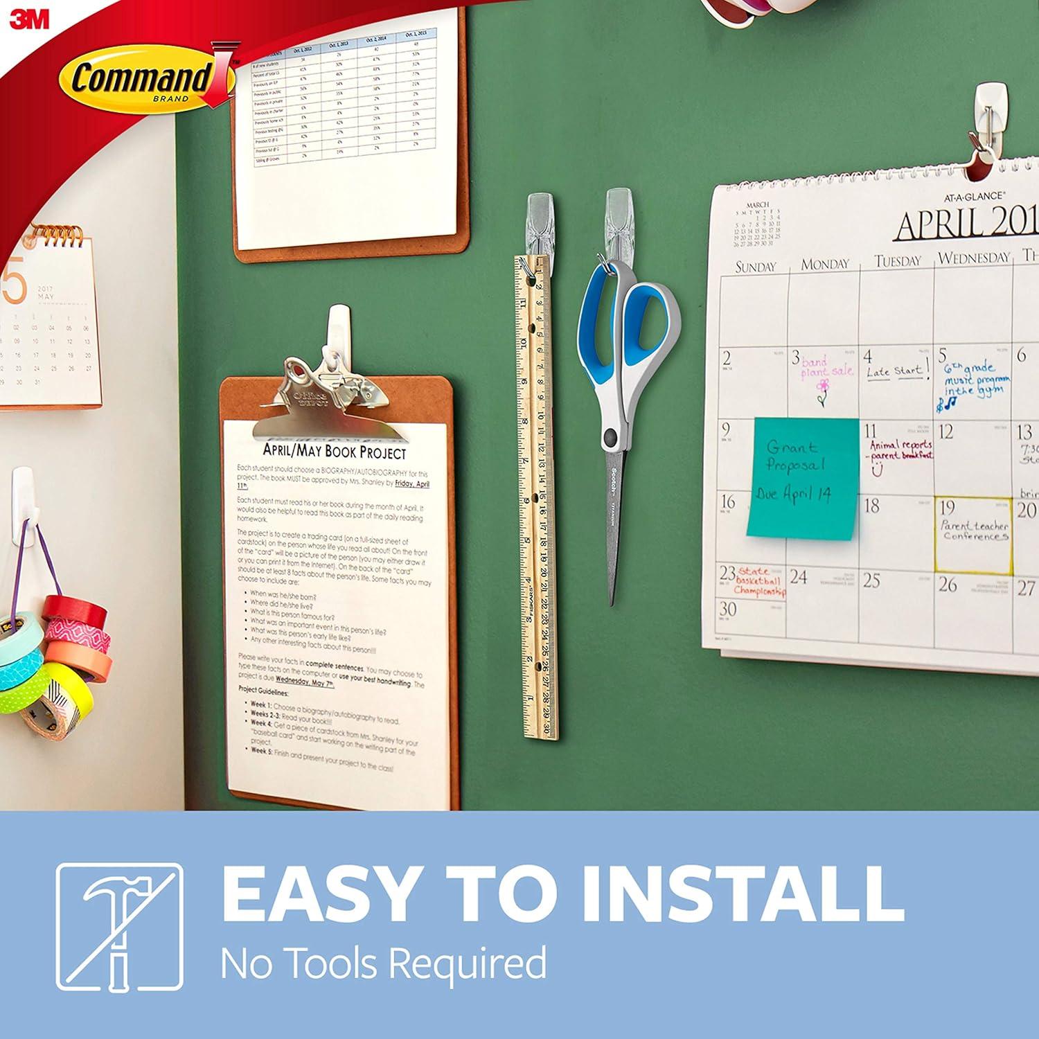 Ganchos de Alambre Transparente Command - 6 Ganchos, Soporta 0.91 kg