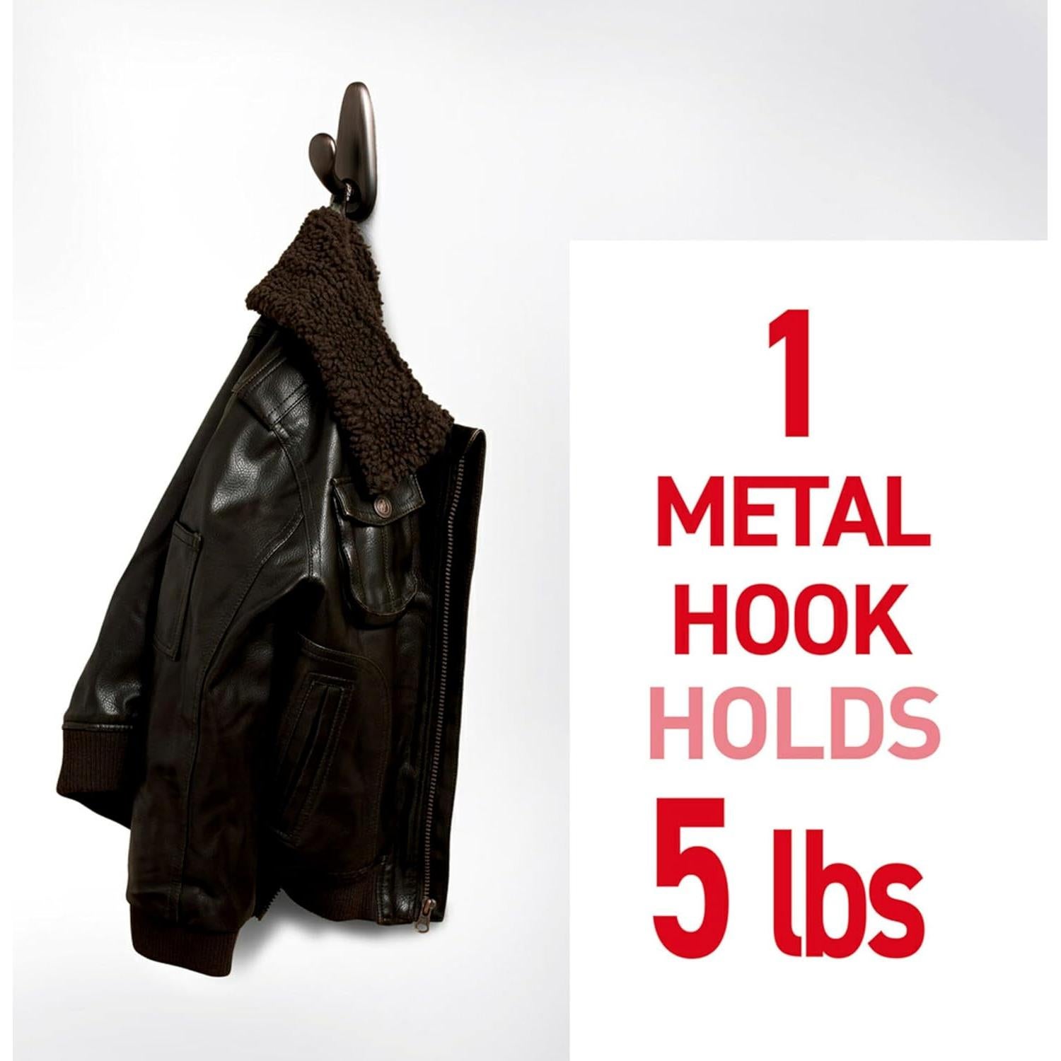 Ganchos de Metal Grande Command Níquel Cepillado 2 Pzas 5 lb