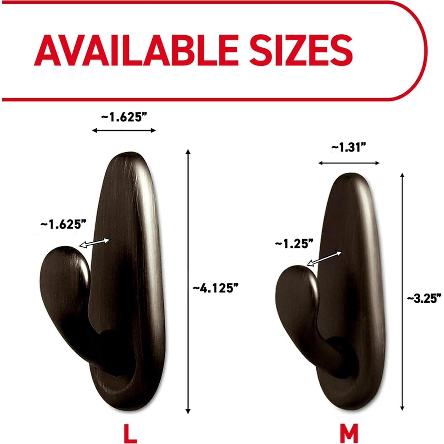 Ganchos de Metal Grande Command Níquel Cepillado 2 Pzas 5 lb