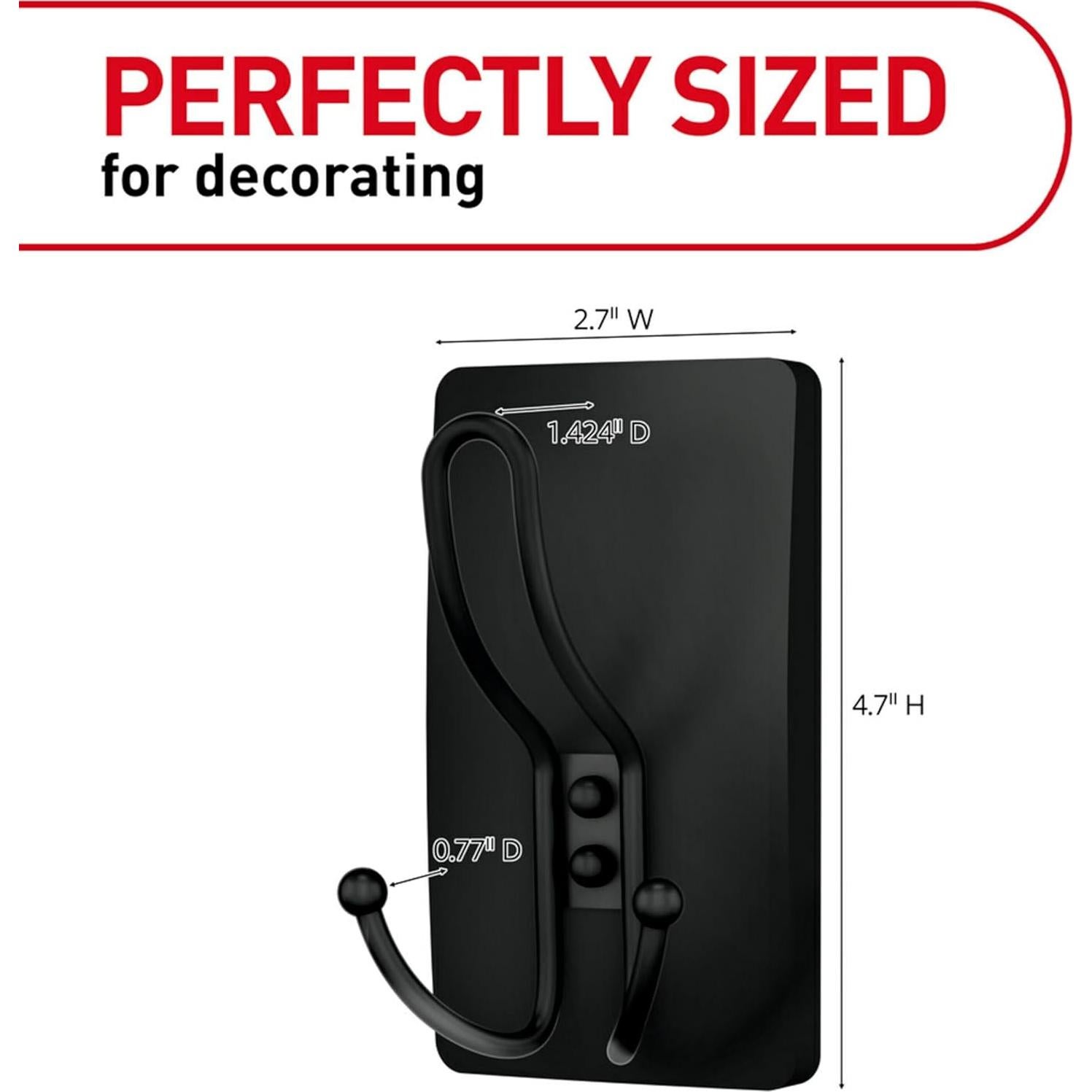 Gancho Triple Command X-Large Negro Mate 4.54 kg 1 Unidad