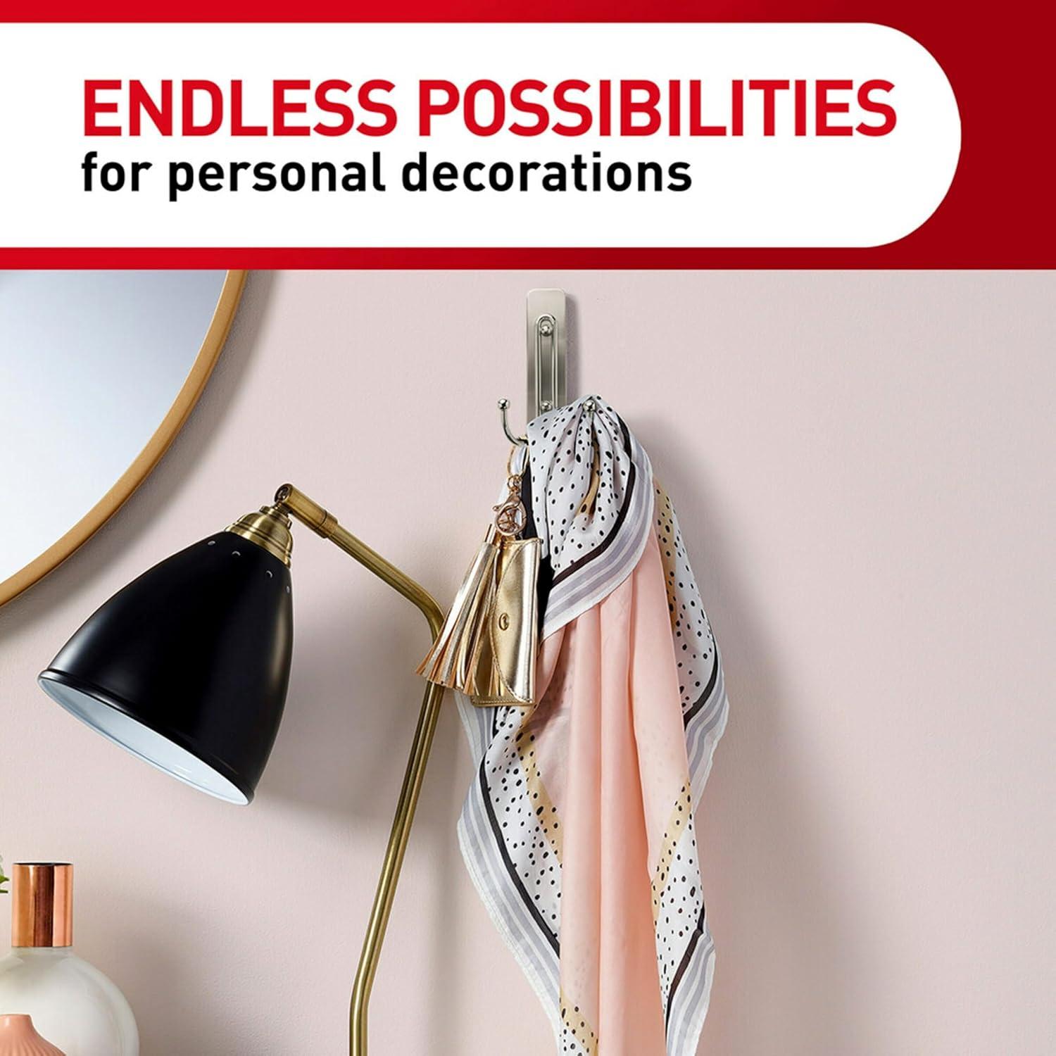 Ganchos Dobles Grandes Command Negro Mate - Soporta 1.81 kg