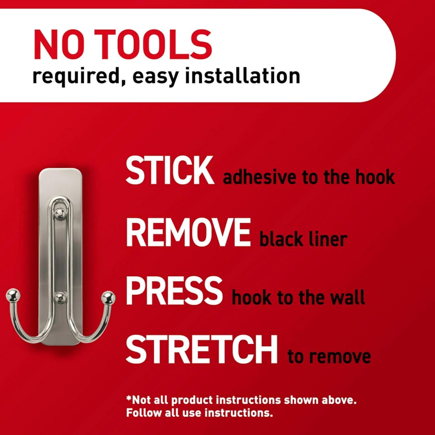 Ganchos Dobles Grandes Command Negro Mate - Soporta 1.81 kg