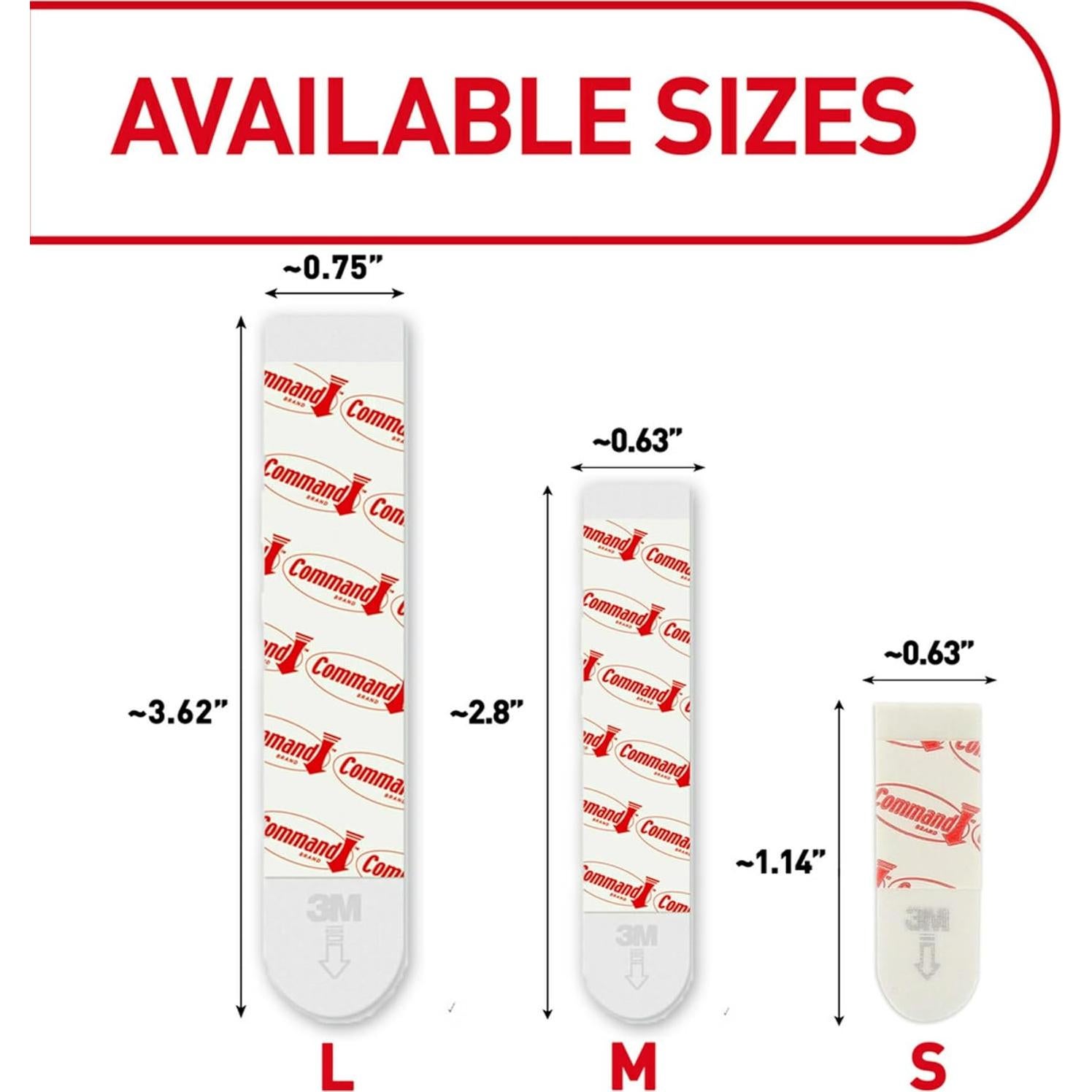 Tiras de Colgado Sin Daño Command 20 Tiras Grandes Blancas
