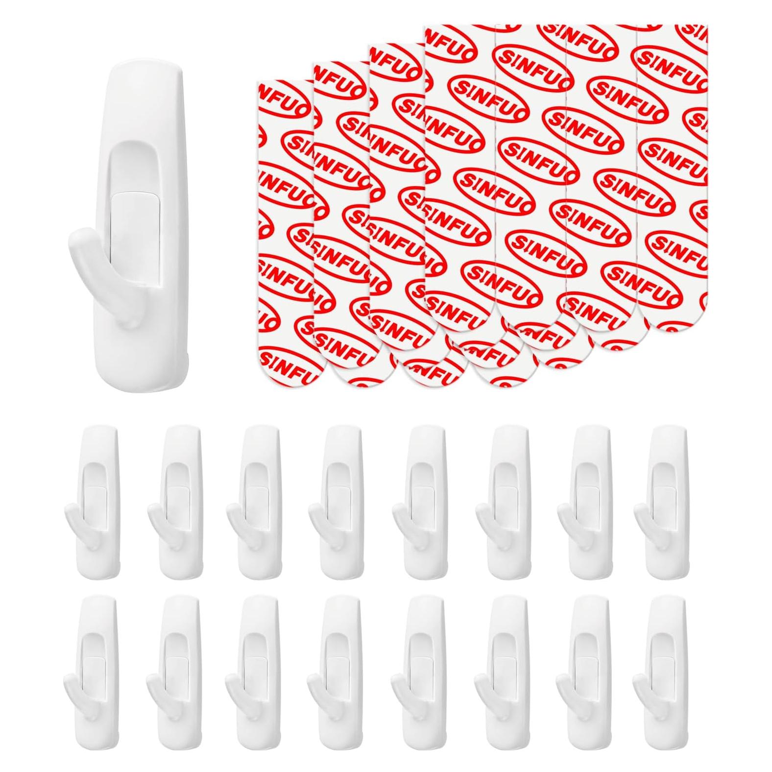 Ganchos de Pared Adhesivos Sinfuo 16 Medianos Alta Resistencia