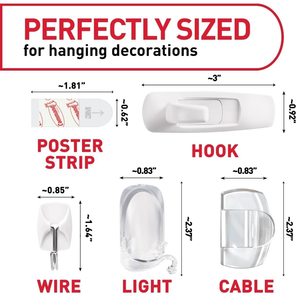 Kit de Colgar y Decorar Command 17233-ES, 6 Ganchos y Clips