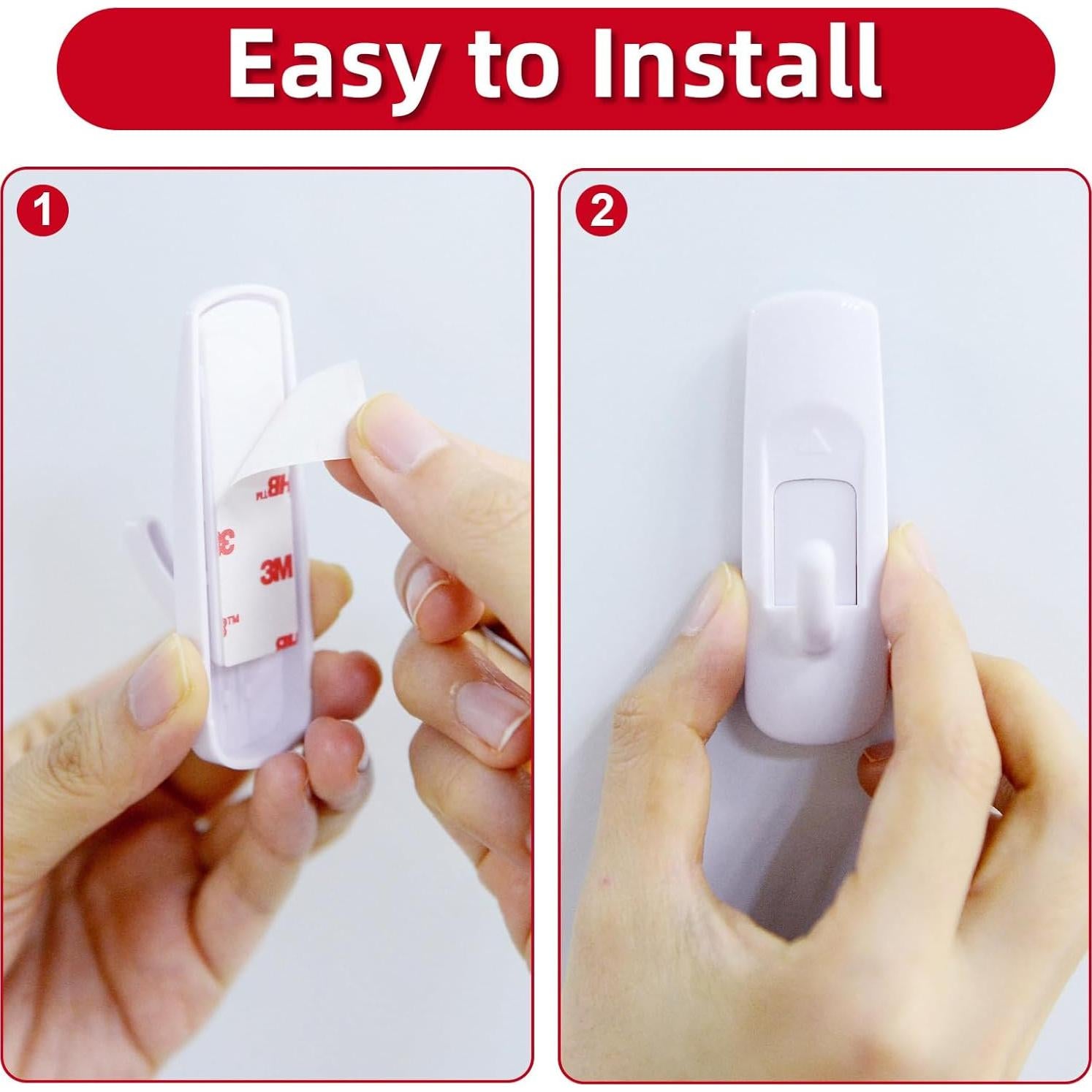 20 Ganchos Adhesivos Medianos JulyWind - Alta Resistencia 0.91kg