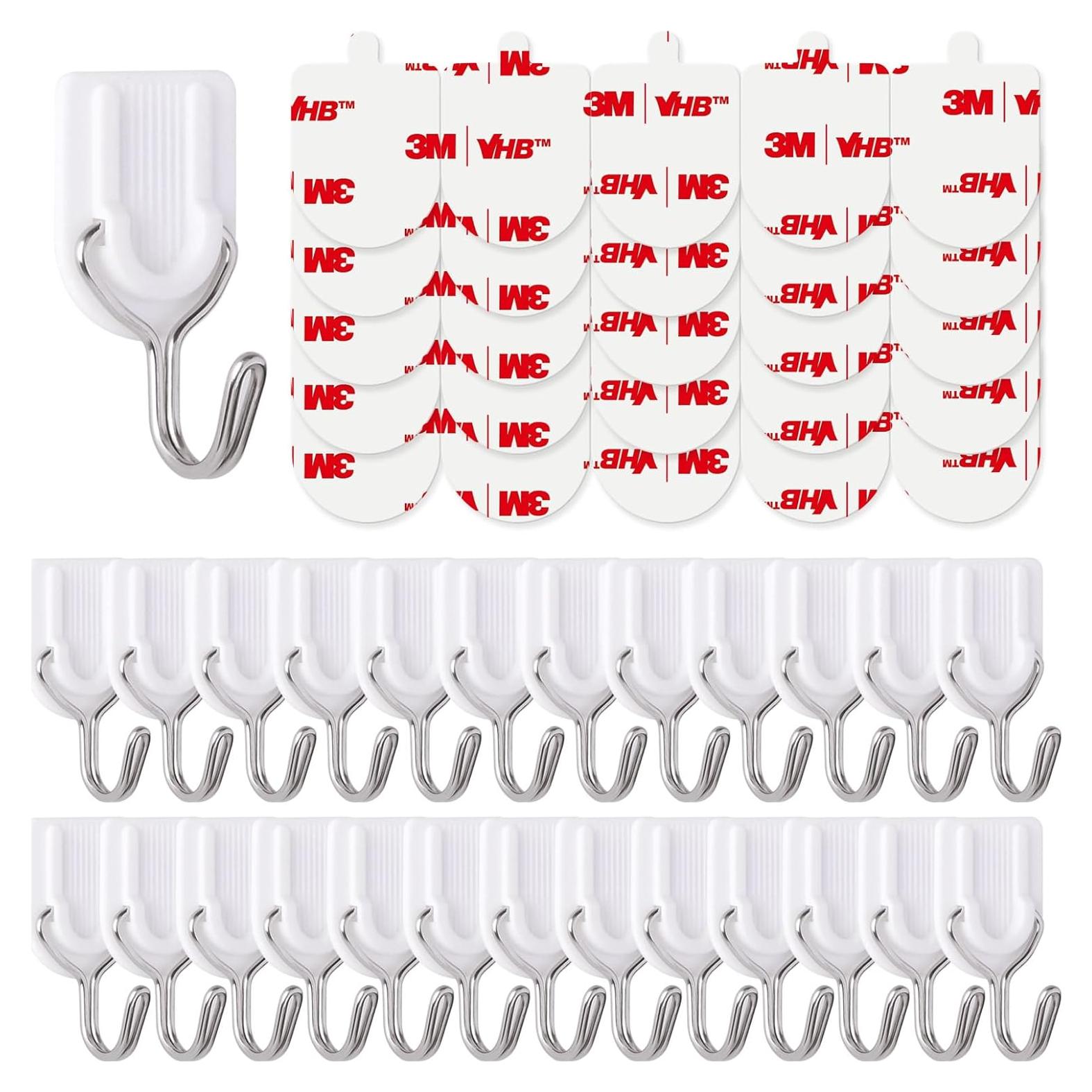 25 Ganchos Adhesivos de Alambre JulyWind - Alta Resistencia 0.68kg