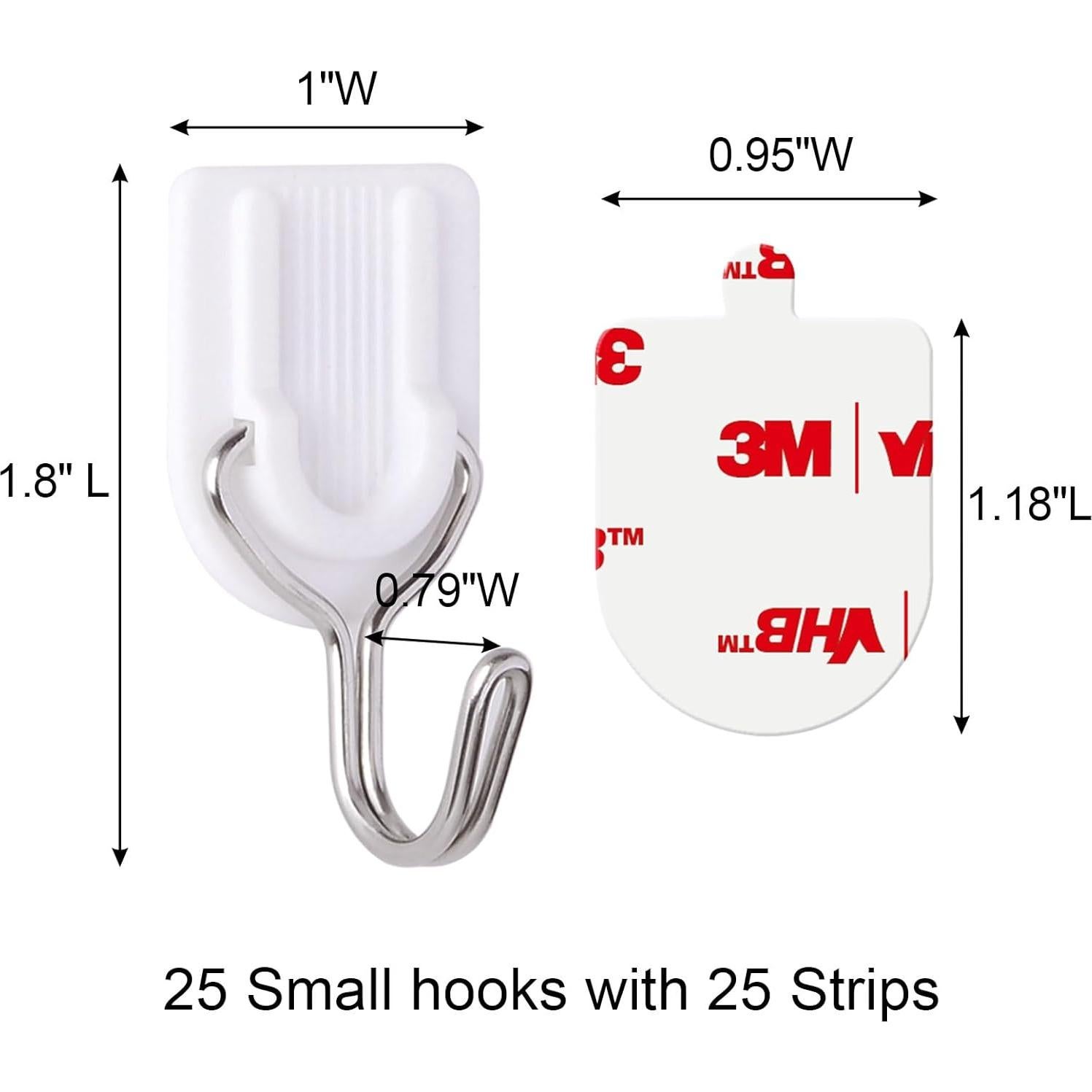 25 Ganchos Adhesivos de Alambre JulyWind - Alta Resistencia 0.68kg