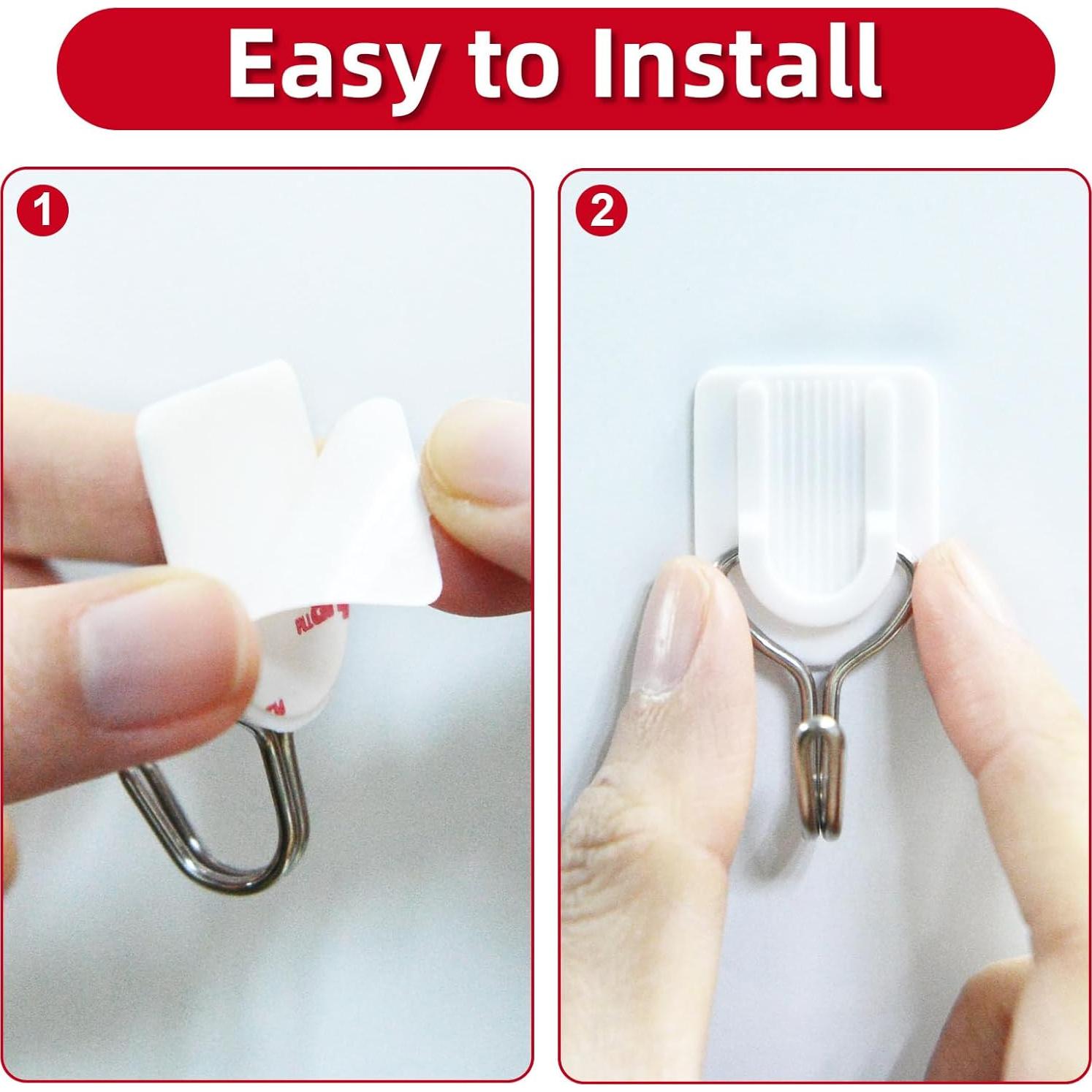 25 Ganchos Adhesivos de Alambre JulyWind - Alta Resistencia 0.68kg