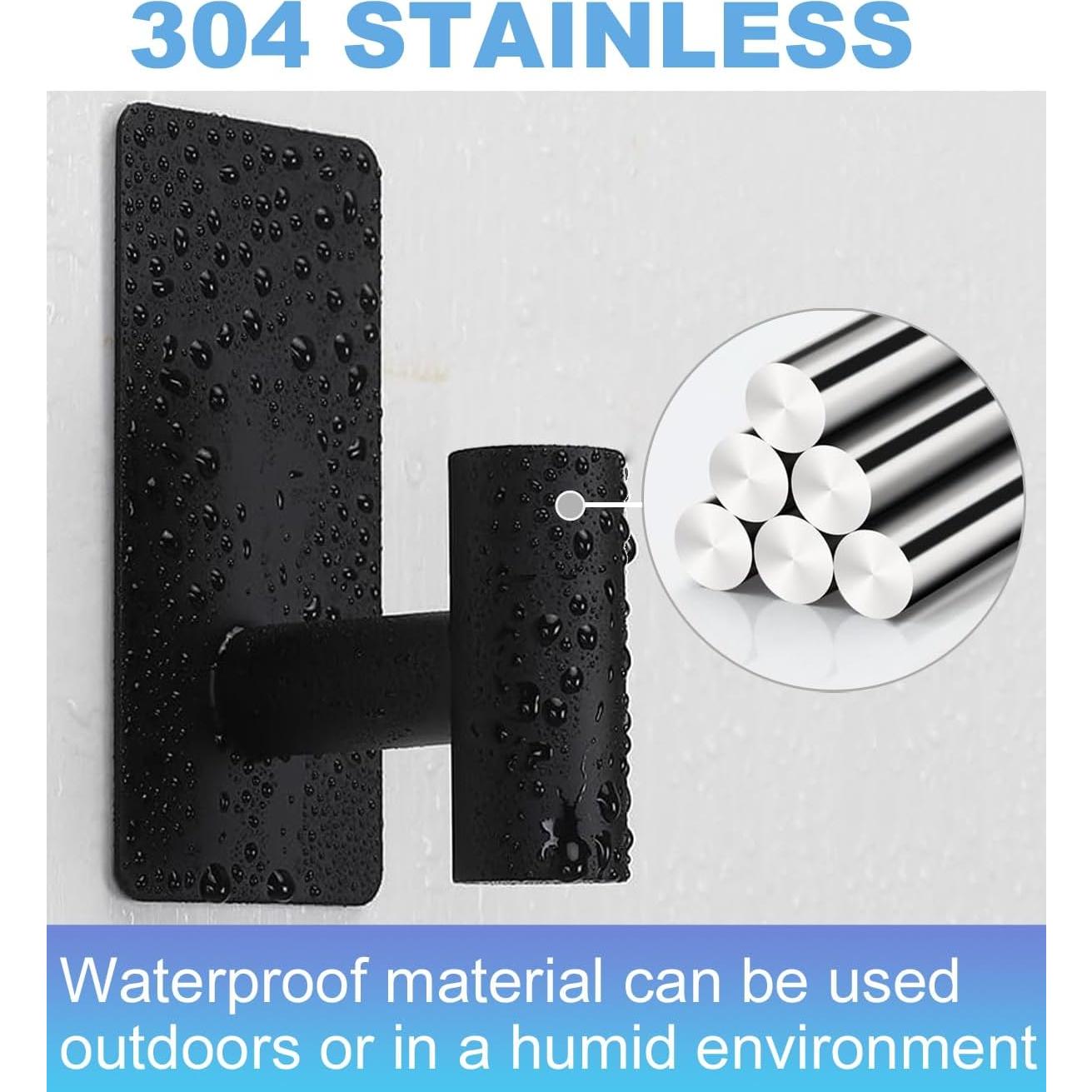 Ganchos Adhesivos para Toallas Hoousuper XL 5 Pcs Acero Inoxidable