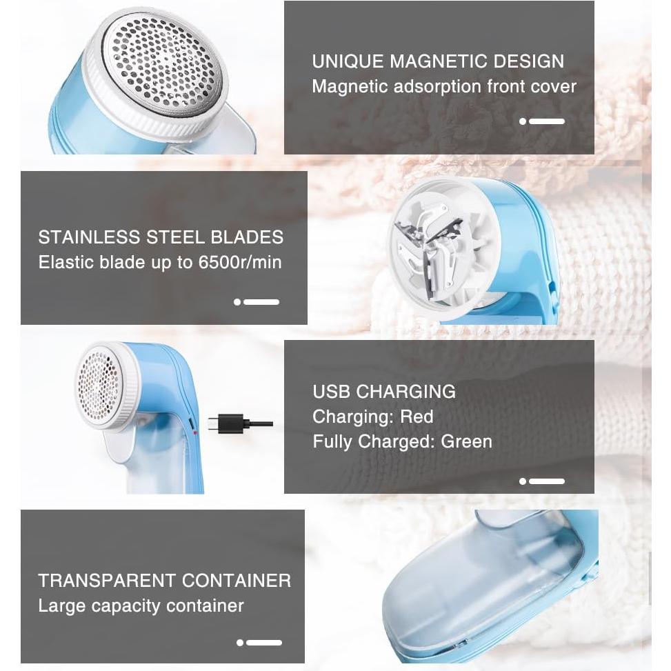 Removedor de Pelusa Eléctrico Bubbacare 5W Recargable