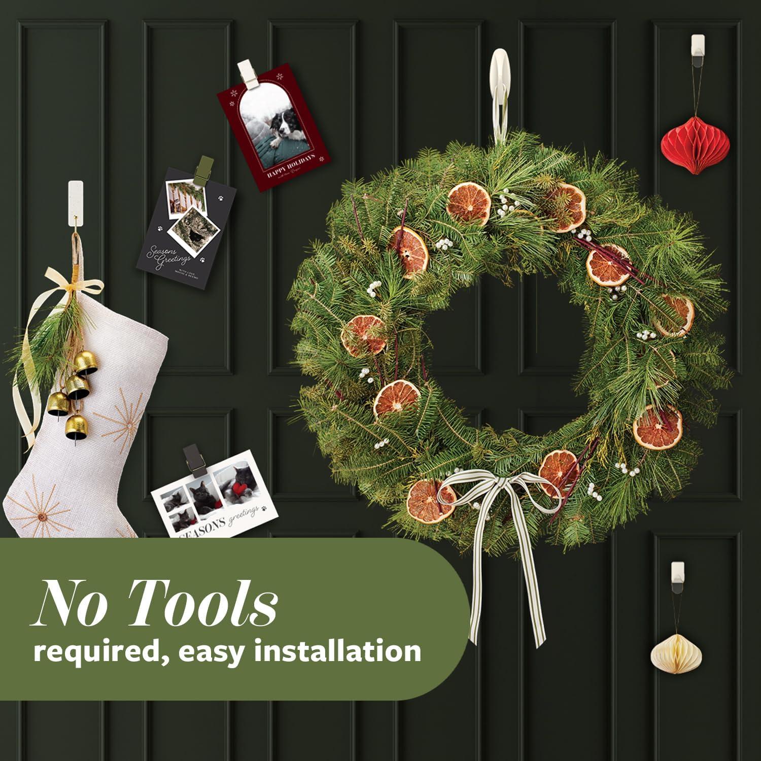 Ganchos Adhesivos Command Frijol de Vainilla 2 Medianos + 8 Clips