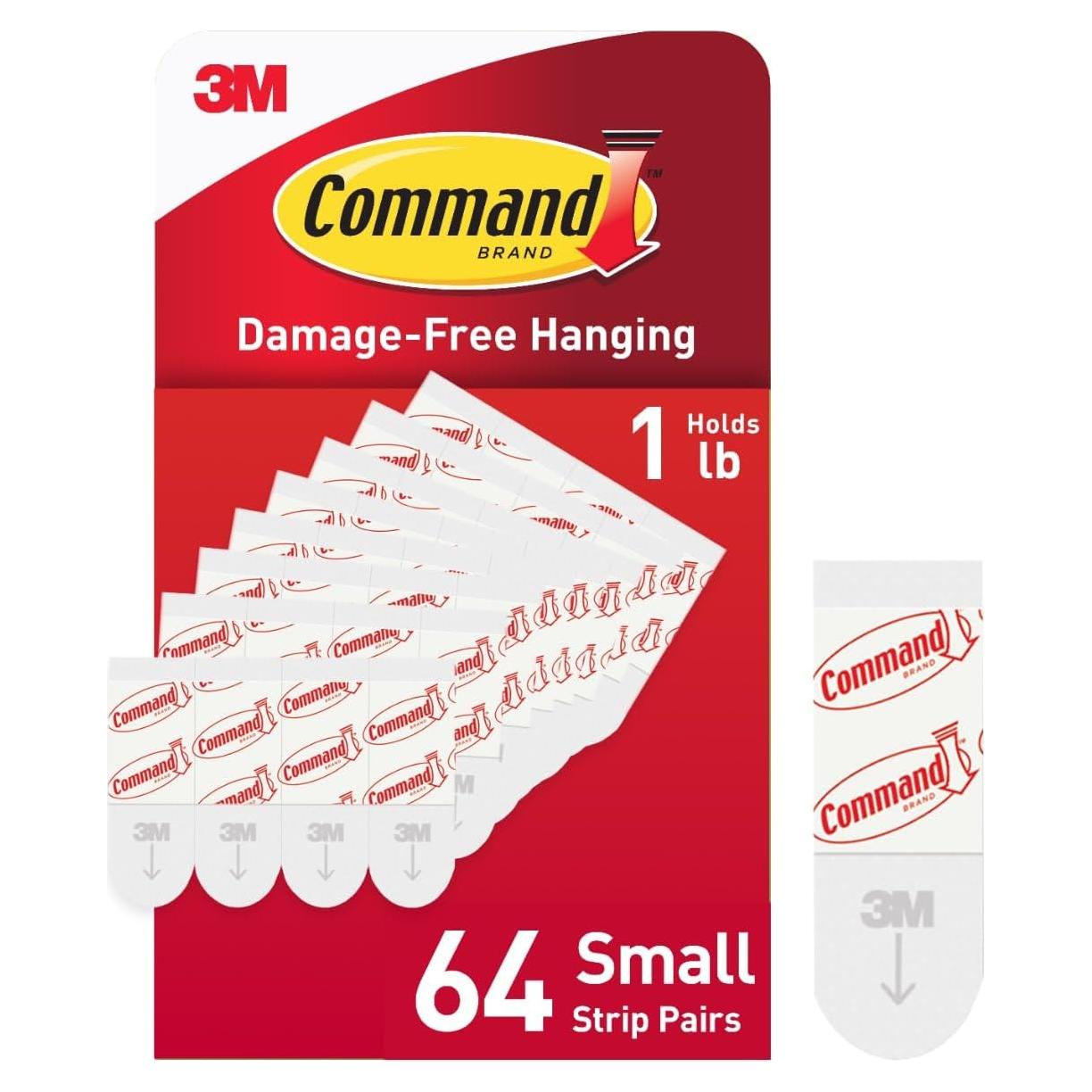 Tiras de Reemplazo Pequeñas Command Blancas 64 Unidades