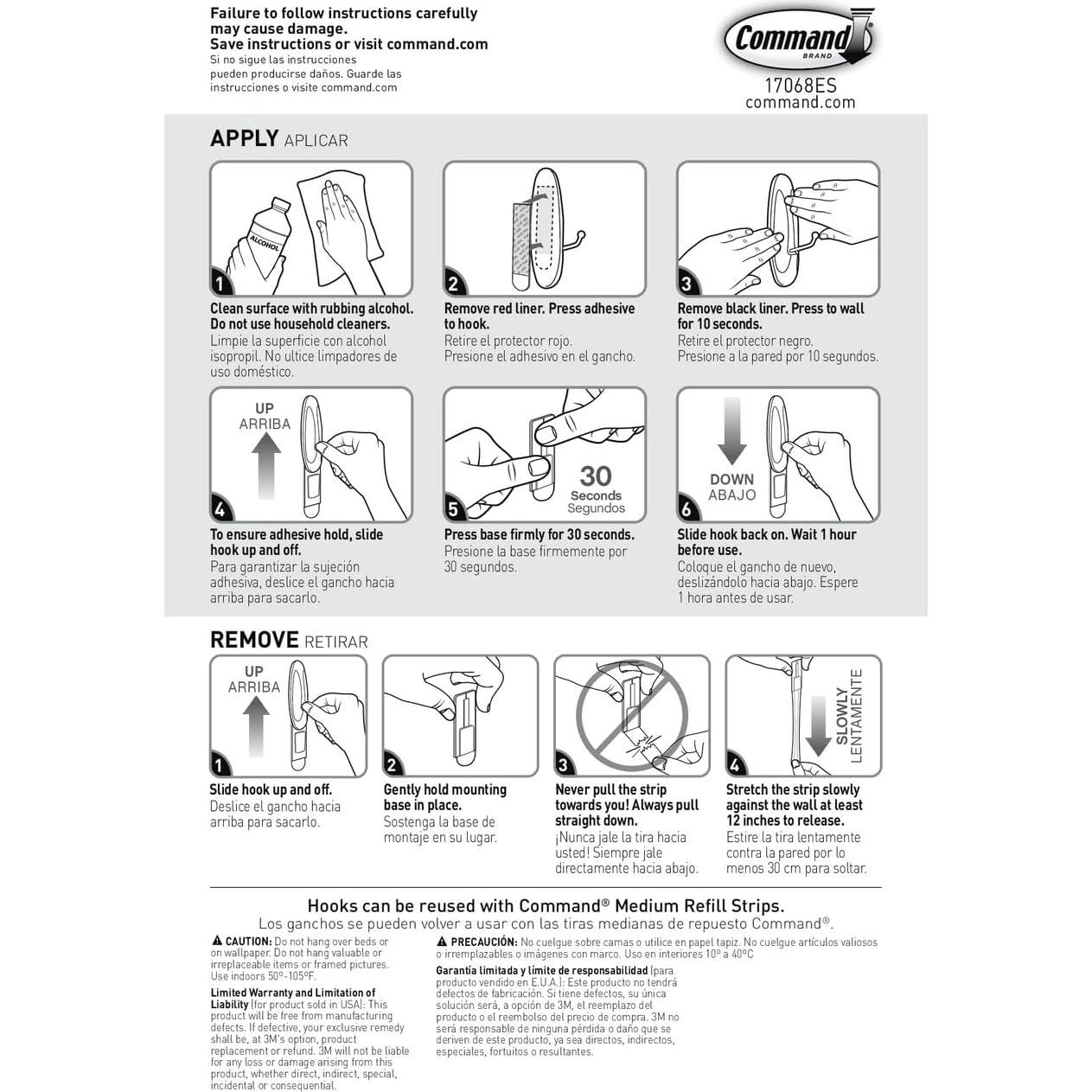 Ganchos de Alambre Command 3 Ganchos Blancos para Pared