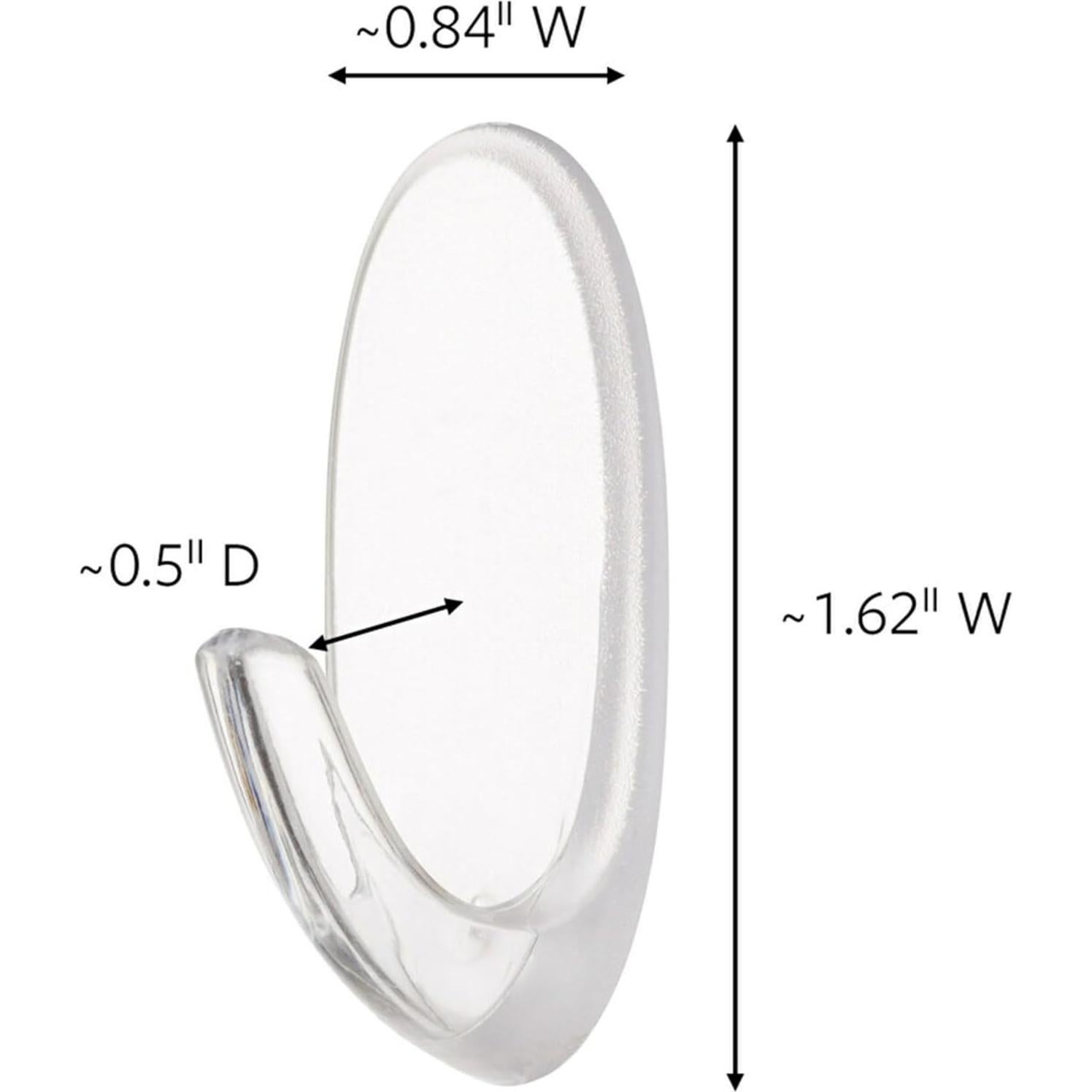 Ganchos de Pared Claros Command Ovalados - 2 Ganchos, 4 Tiras, Soporta 0.45 kg