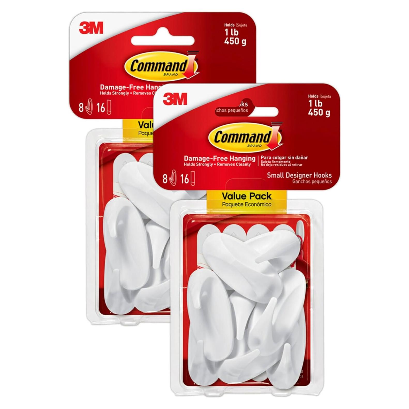 Ganchos Adhesivos Command 8 Piezas 0.45 kg Blanco
