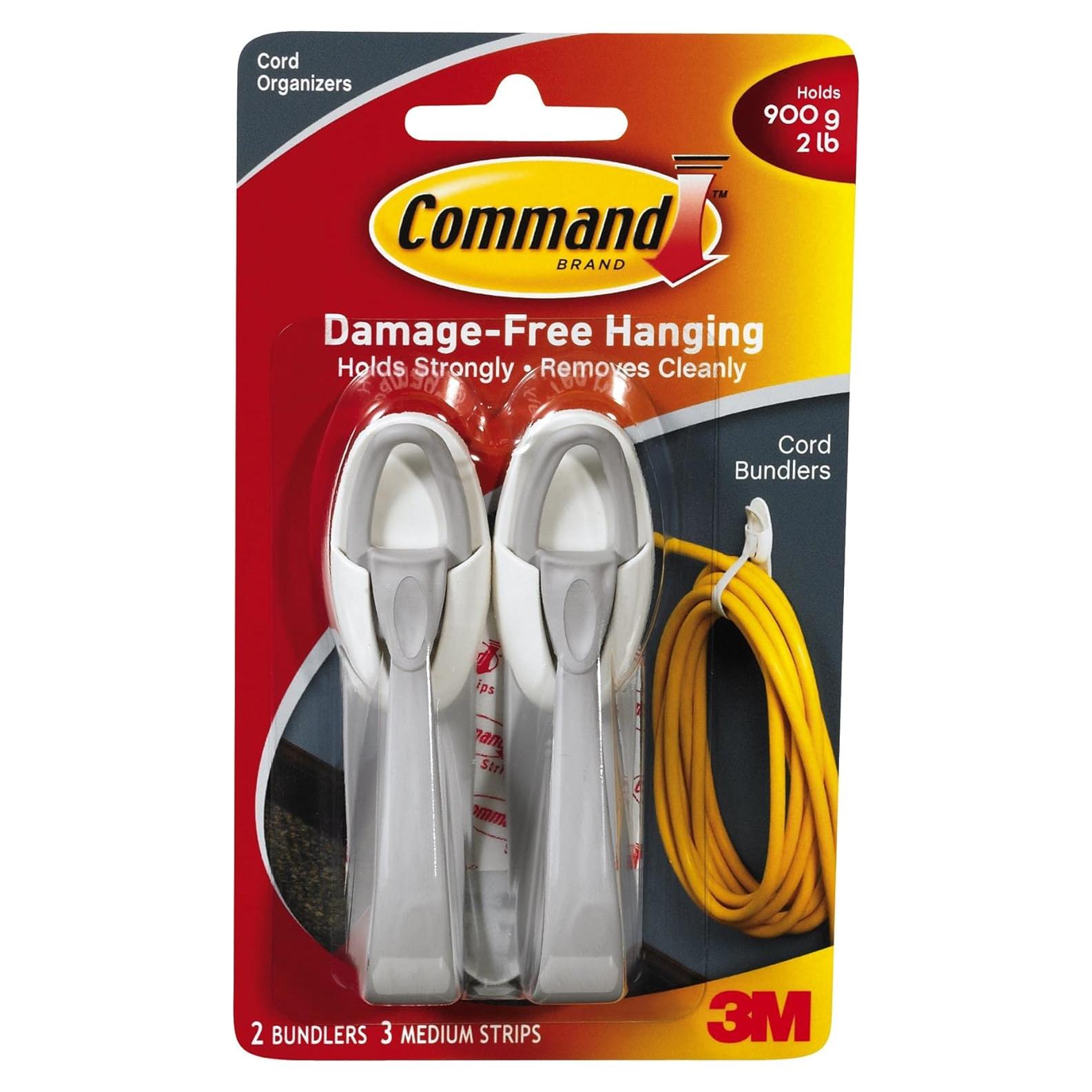 Organizadores de Cables 3M Command Blancos - 6 Piezas