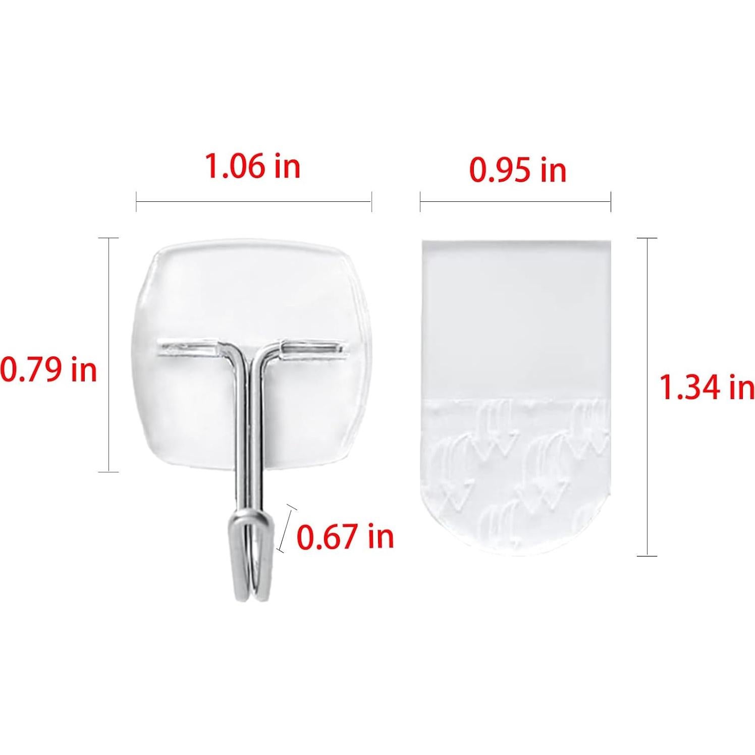 20 Ganchos Transparentes CARAINBO + 25 Tiras Adhesivas