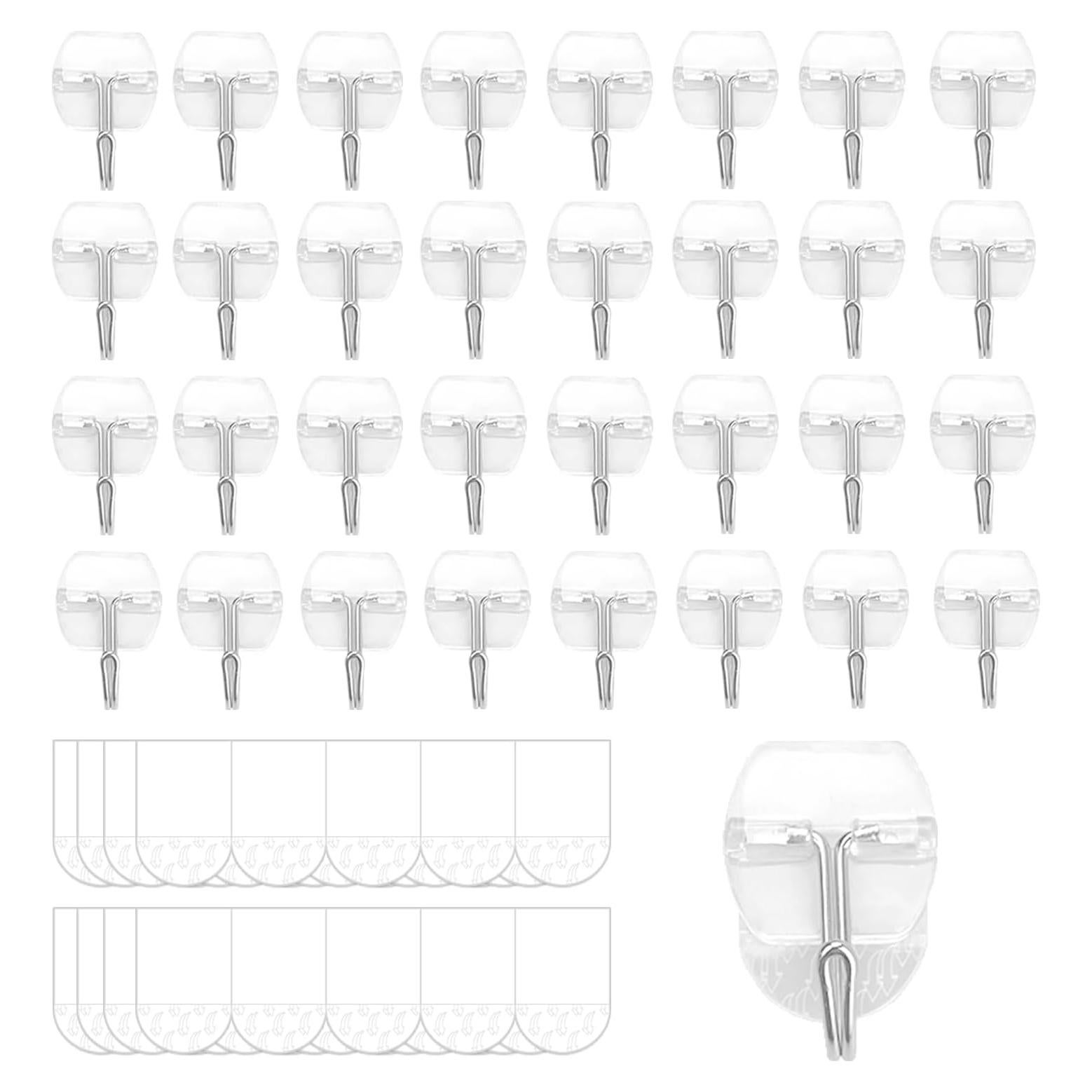 32 Ganchos de Pared Adhesivos Karsbarwe Transparentes