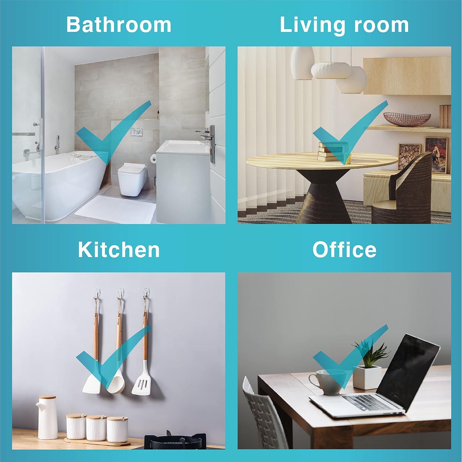 Ganchos de Pared MOVELYST Medianos 18 Piezas + 24 Tiras Adhesivas