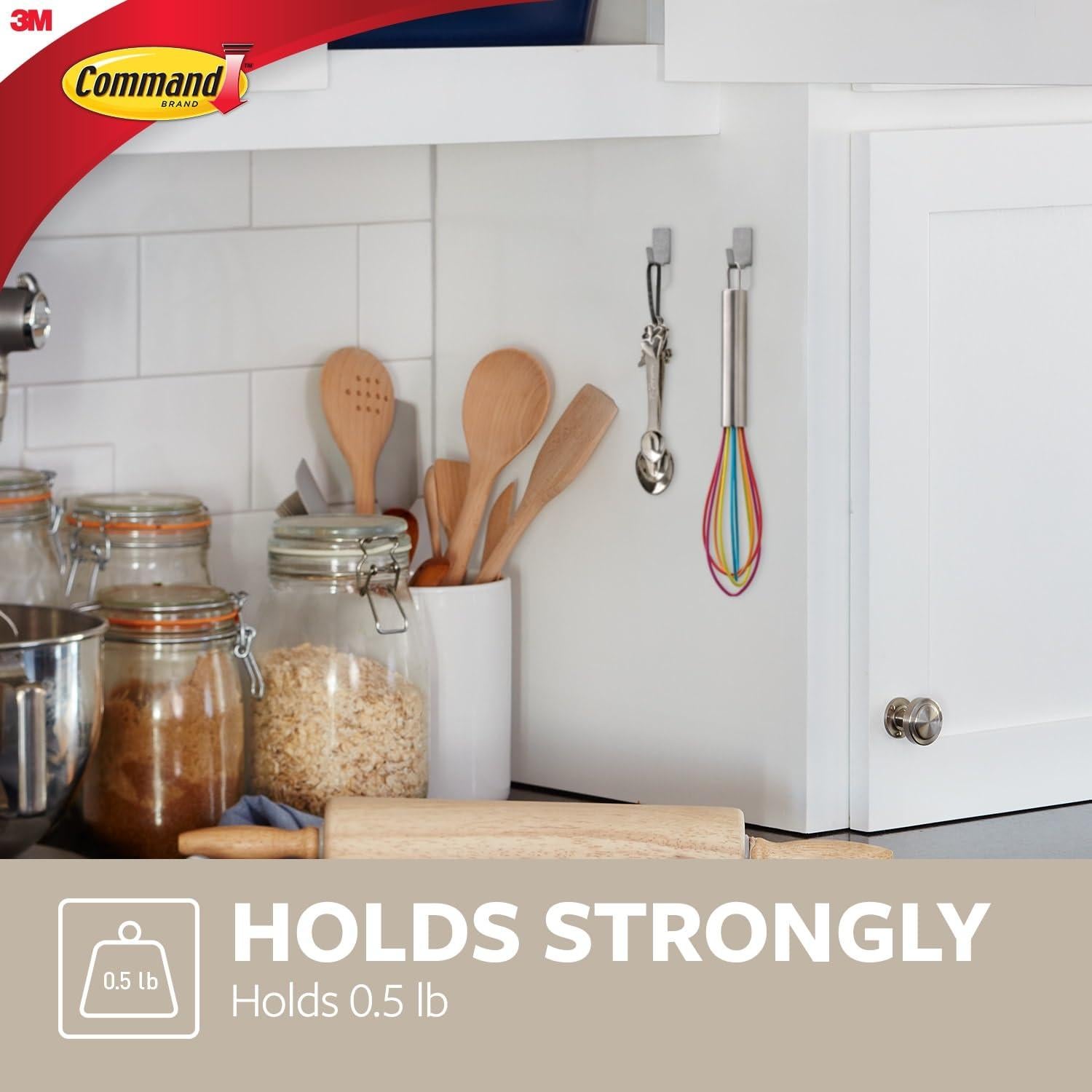 Ganchos de Metal Inoxidable Command 8 Piezas 0.23 kg