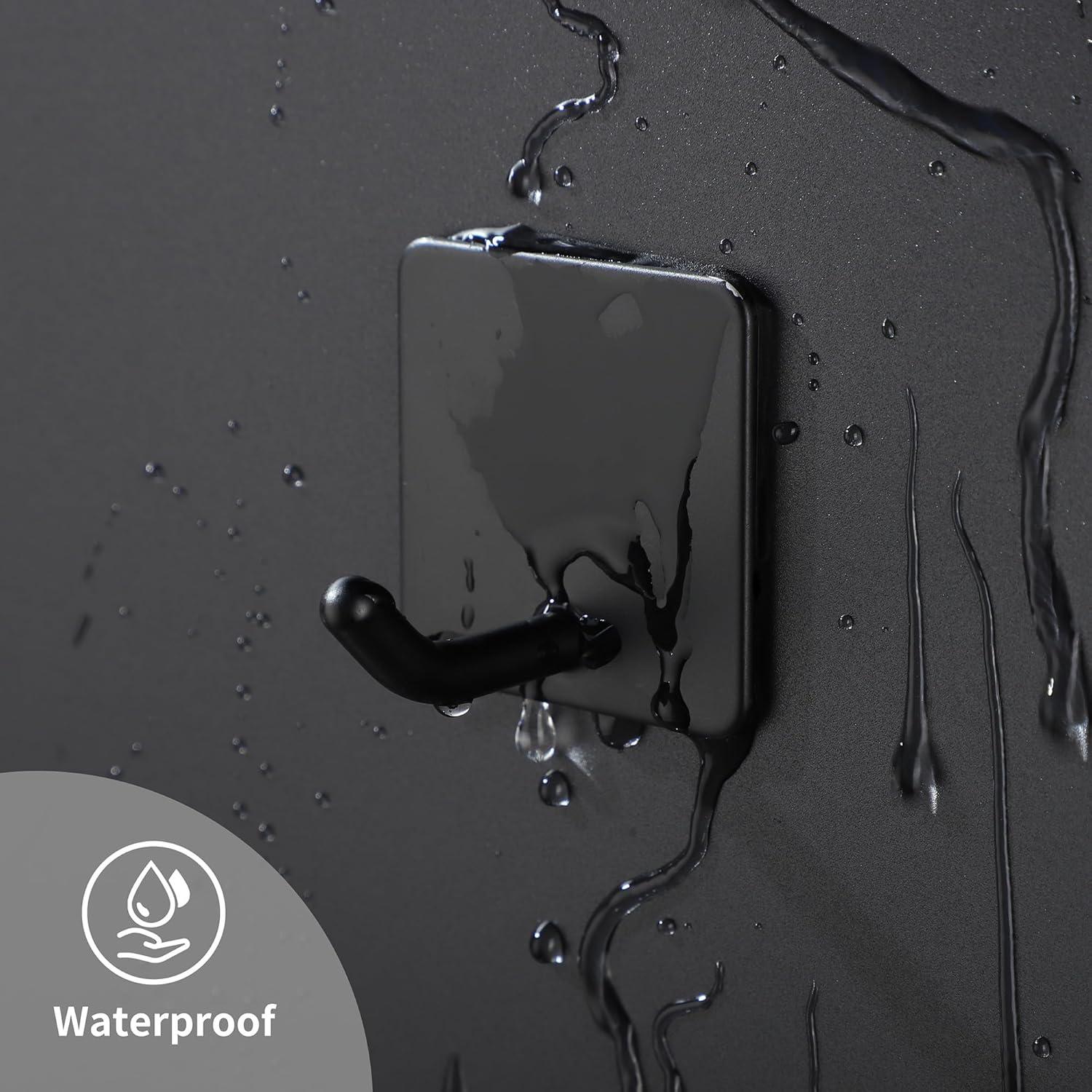 Ganchos Adhesivos DELITON 6 Pack Acero Inoxidable Negro 6.8 kg