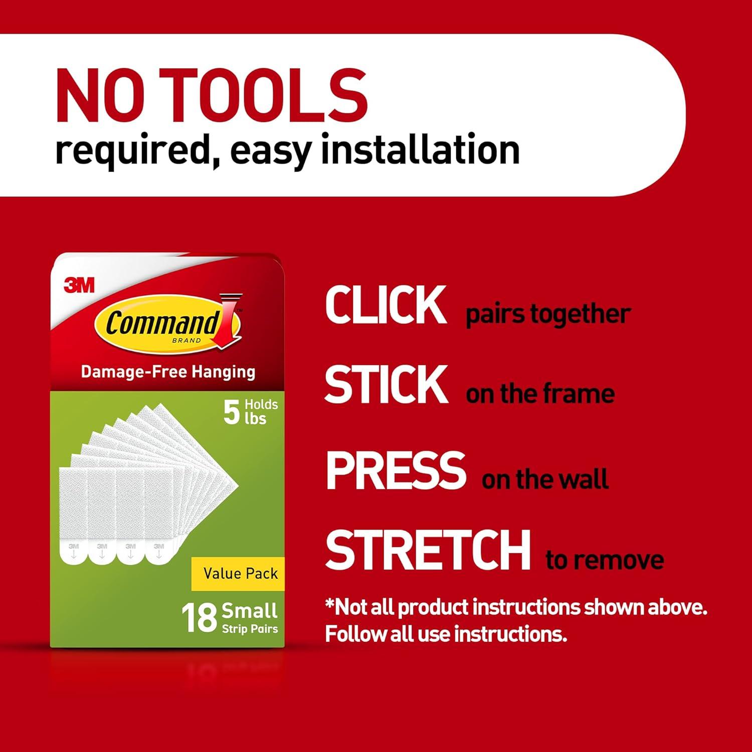 Tiras Adhesivas para Colgar Cuadros Command 36 Pares 1.81 kg
